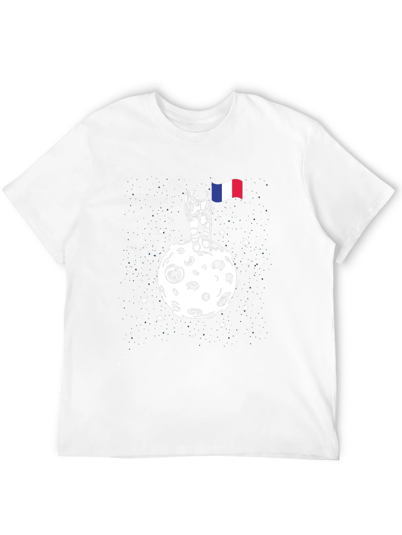 Astronaut Moon French Flag Graphic Tee