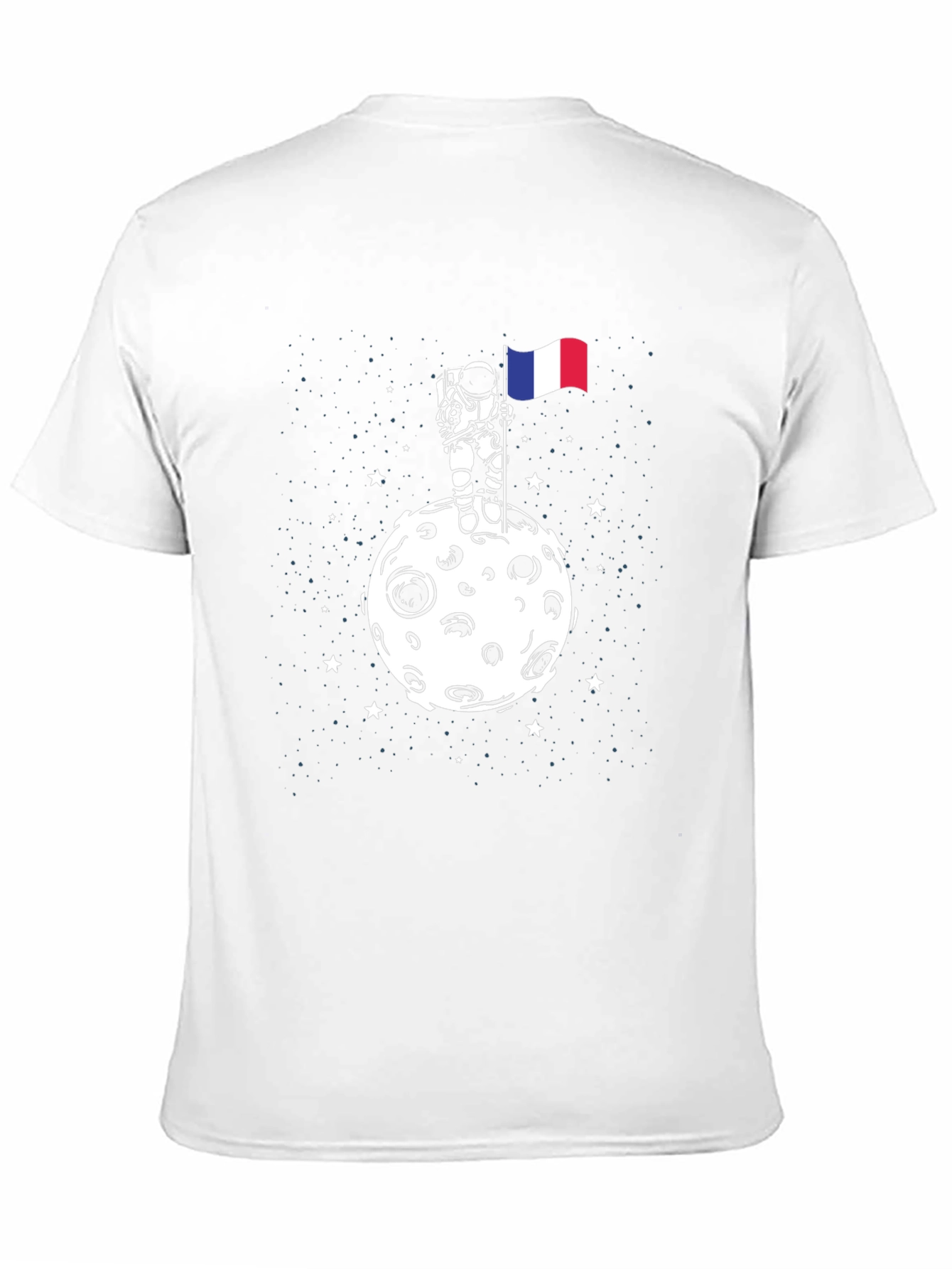 Astronaut Moon French Flag Graphic Tee