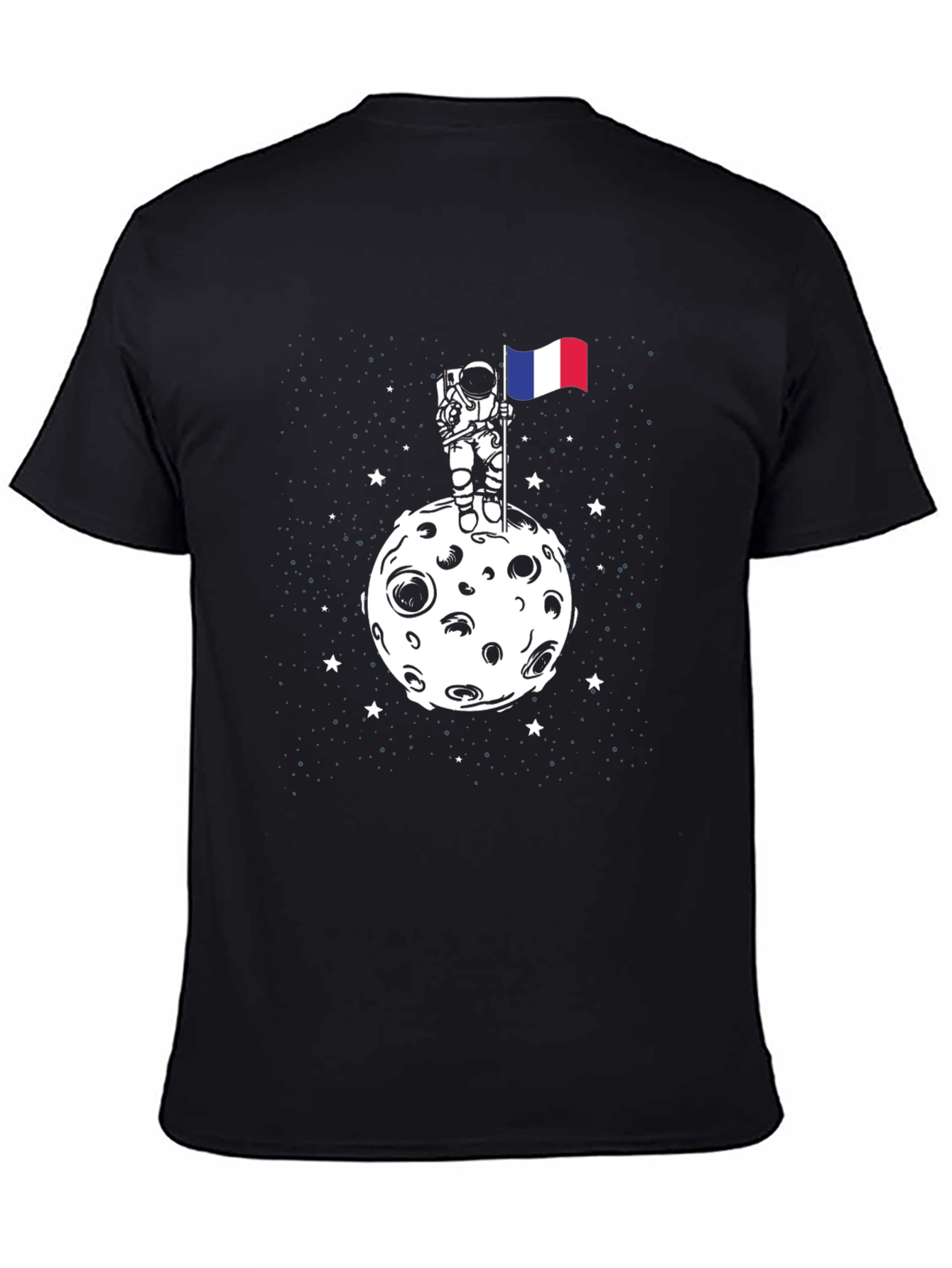 Astronaut Moon French Flag Graphic Tee