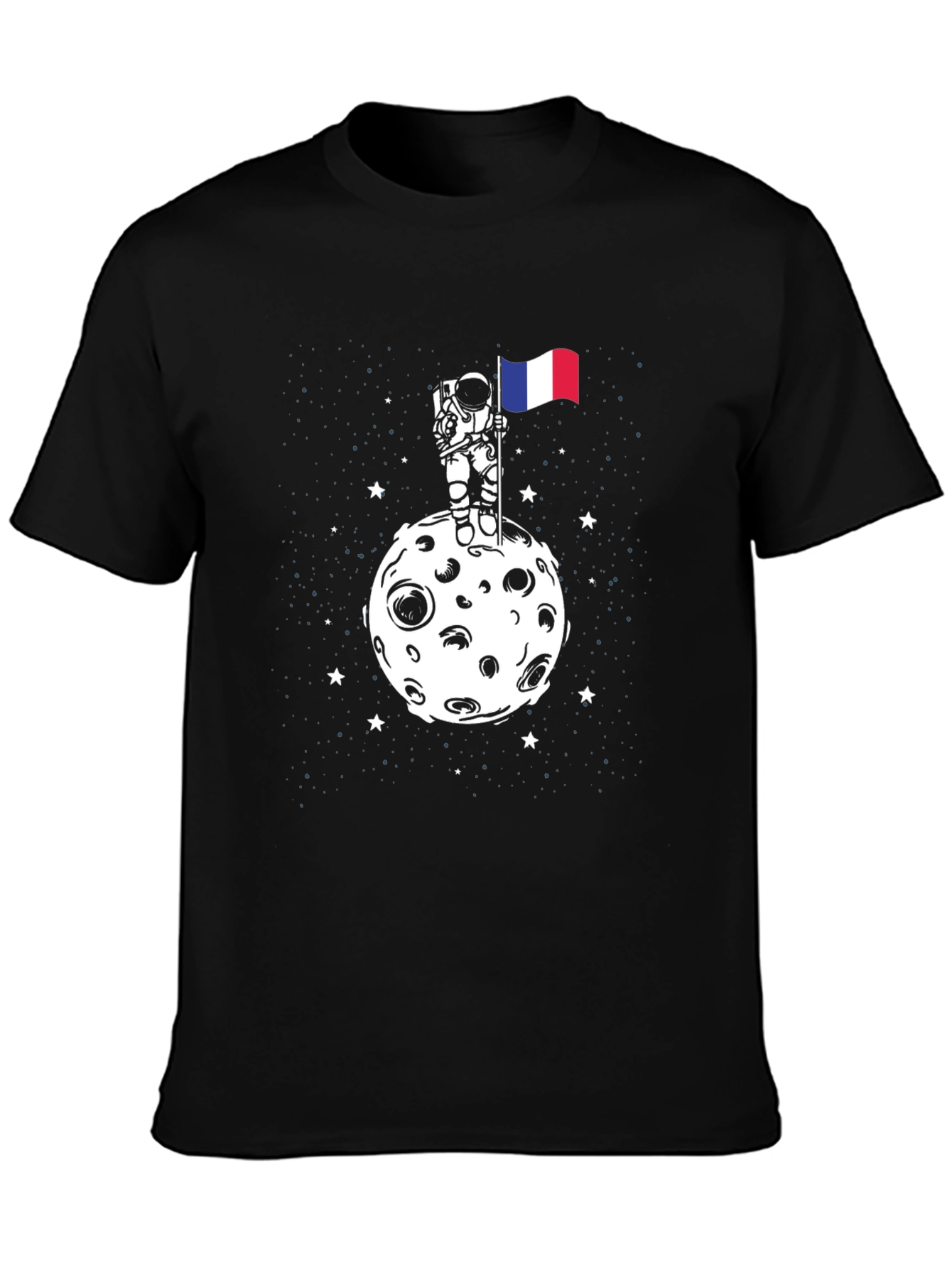Astronaut Moon French Flag Graphic Tee