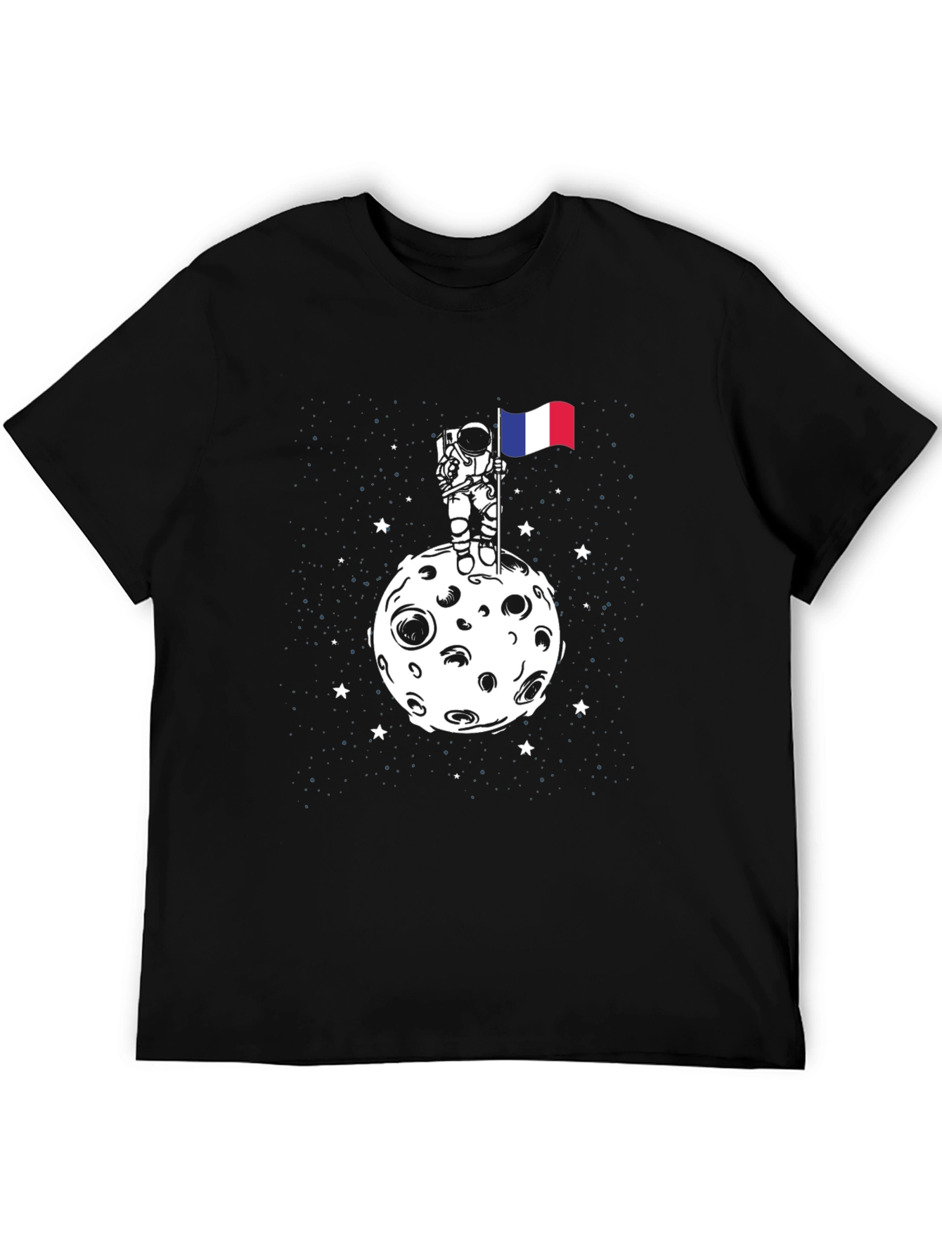Astronaut Moon French Flag Graphic Tee