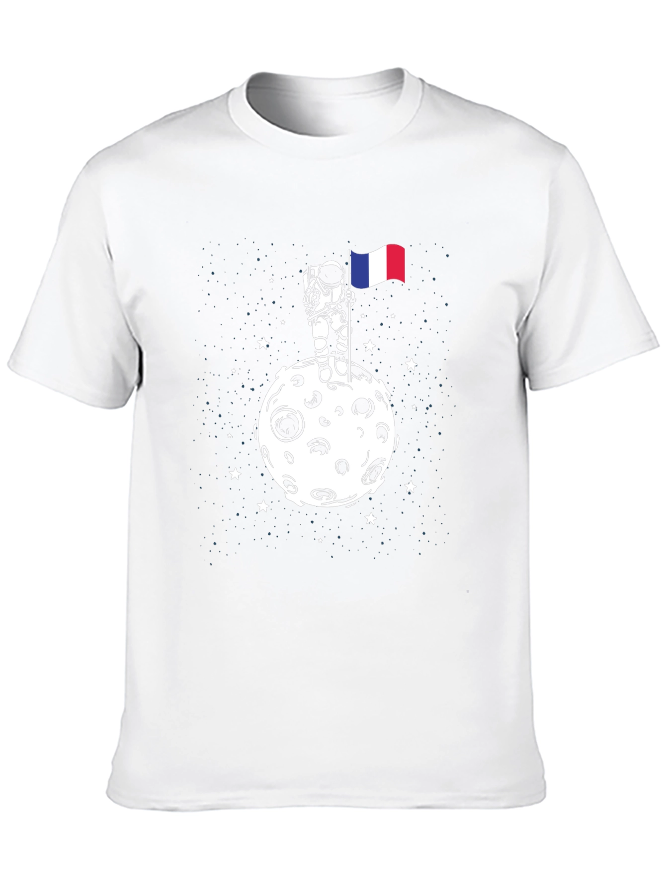 Astronaut Moon French Flag Graphic Tee