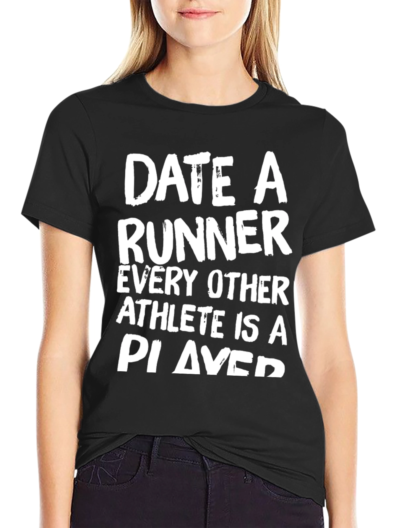 Date a Runner Black Graphic T-Shirt