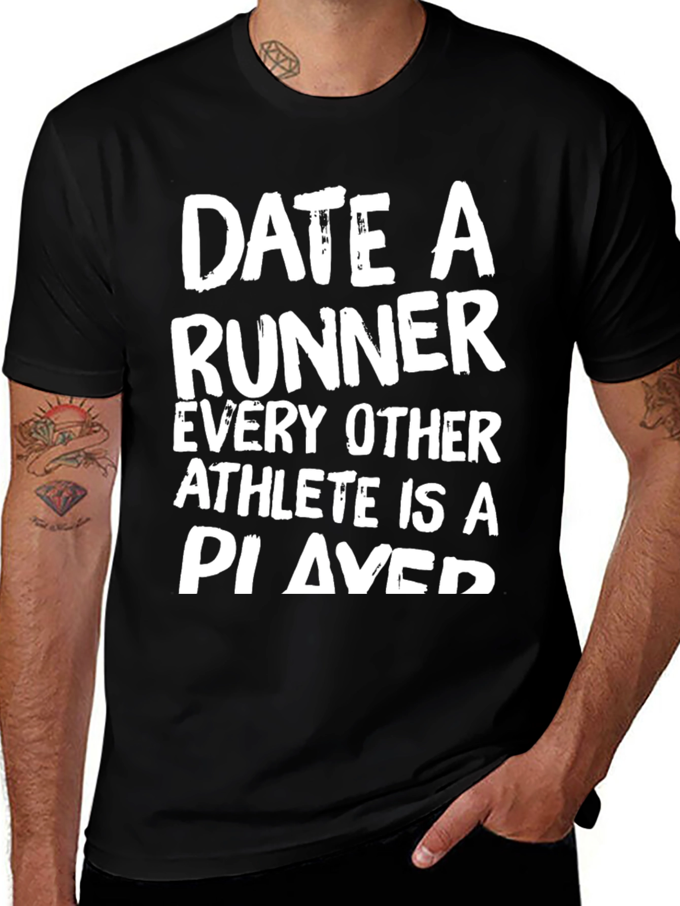 Date a Runner Black Graphic T-Shirt