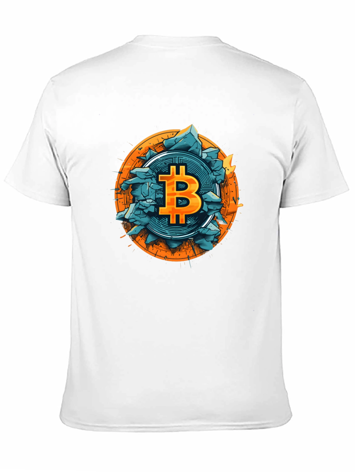 Bitcoin Shattered Design Black T-Shirt