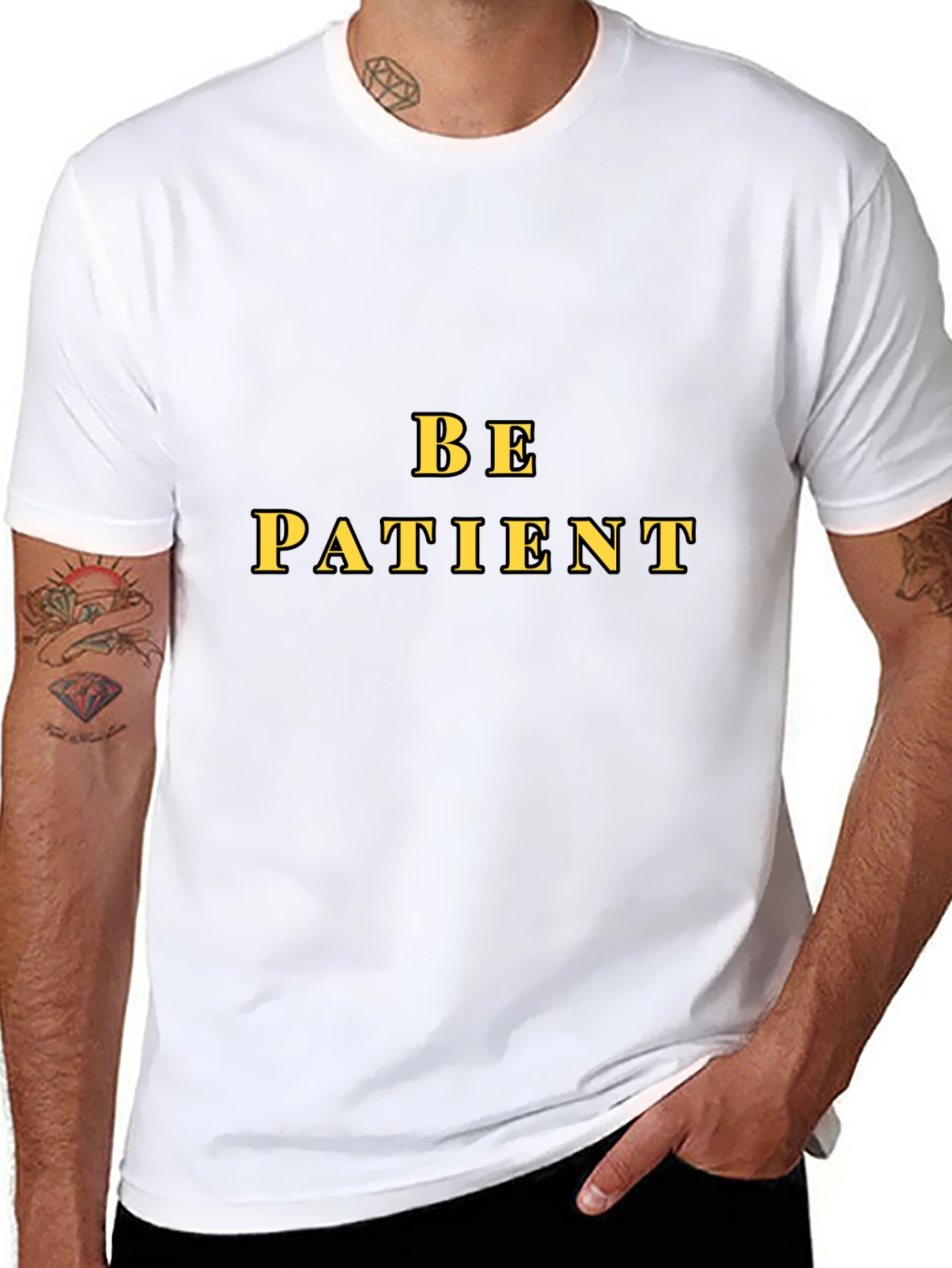 Be Patient Graphic Tee - Motivational Black T-Shirt