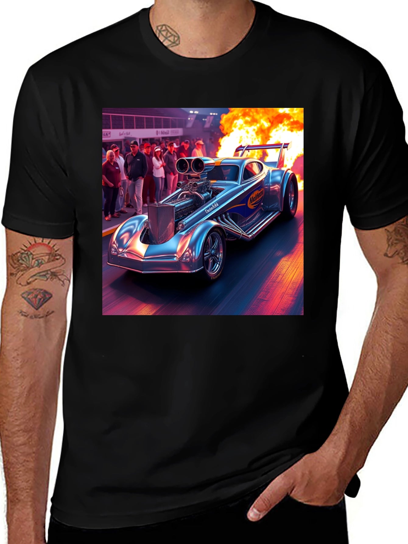 Nitro Funny Car Graphic Tee - Burn Rubber!
