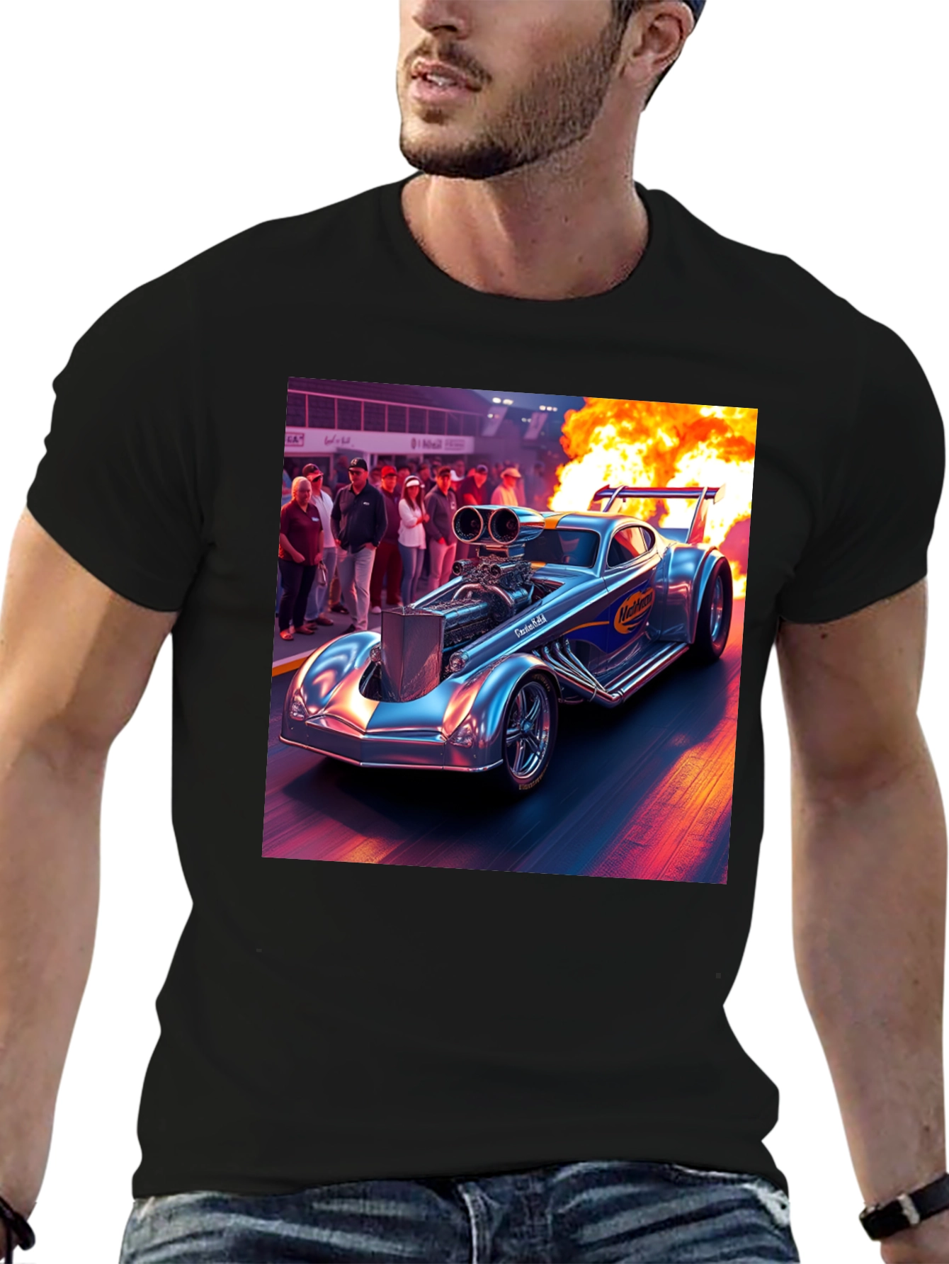Nitro Funny Car Graphic Tee - Burn Rubber!