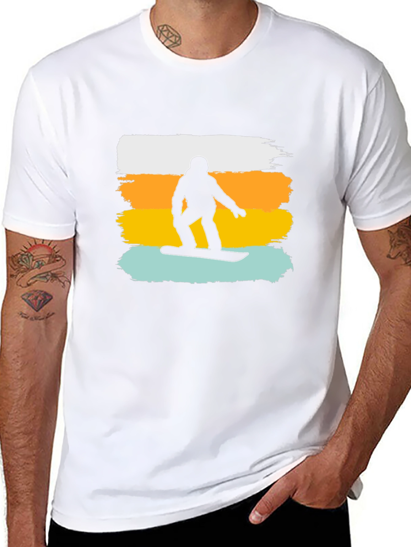 Snowboarder Graphic Tee - Black Casual Shirt
