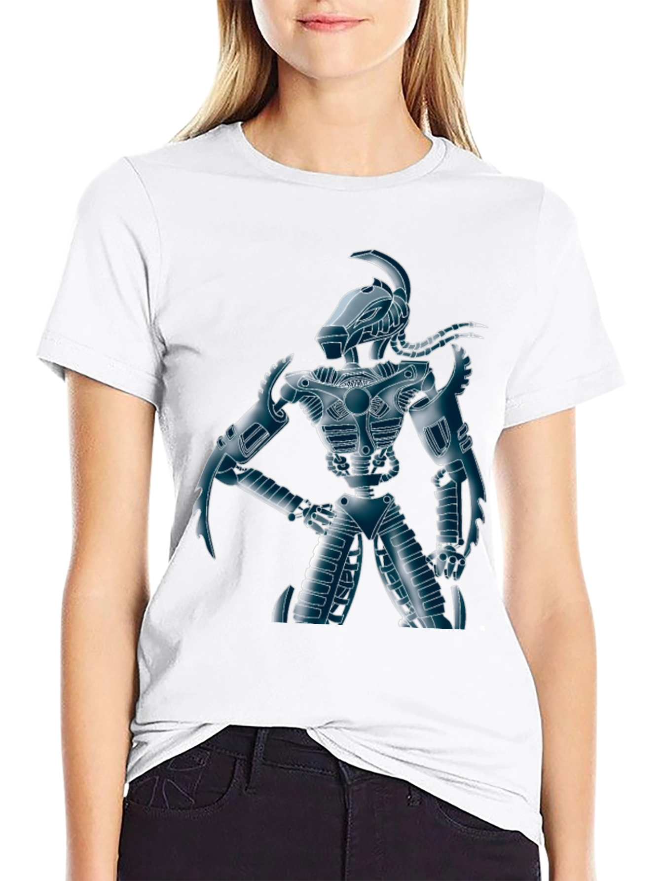 Robot Warrior Graphic Tee - Sci-Fi Style