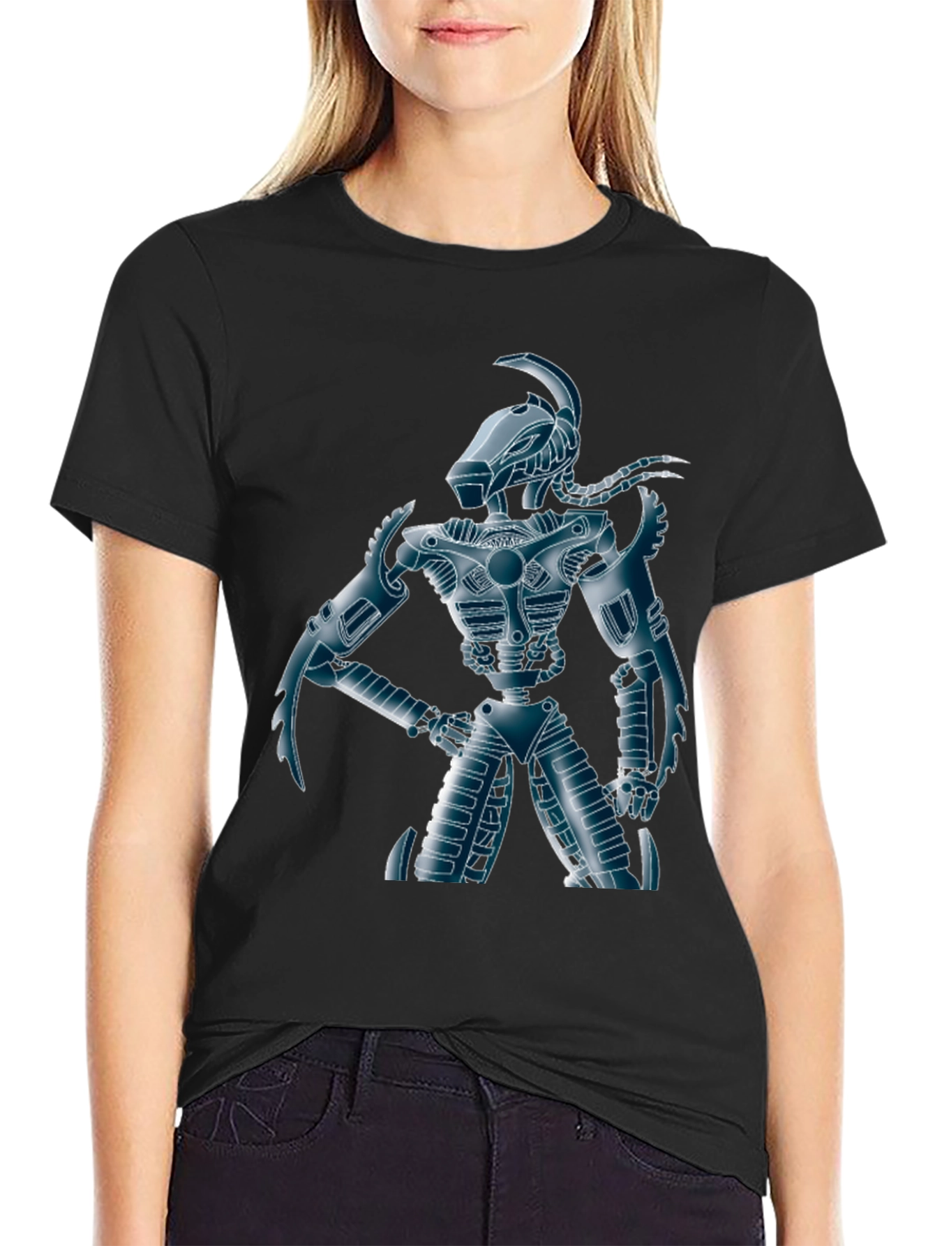 Robot Warrior Graphic Tee - Sci-Fi Style