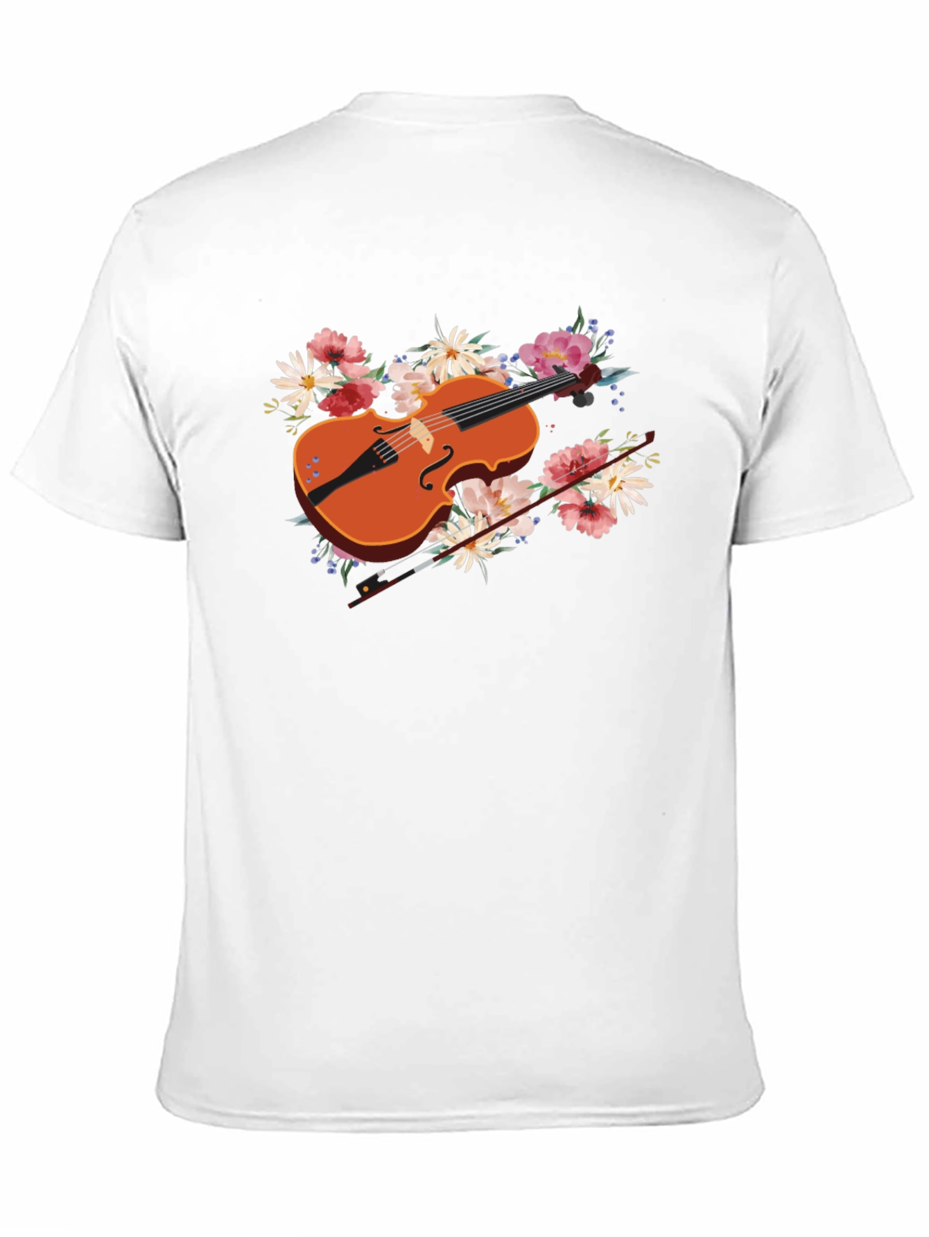 Floral Violin T-Shirt - Music Lover Tee
