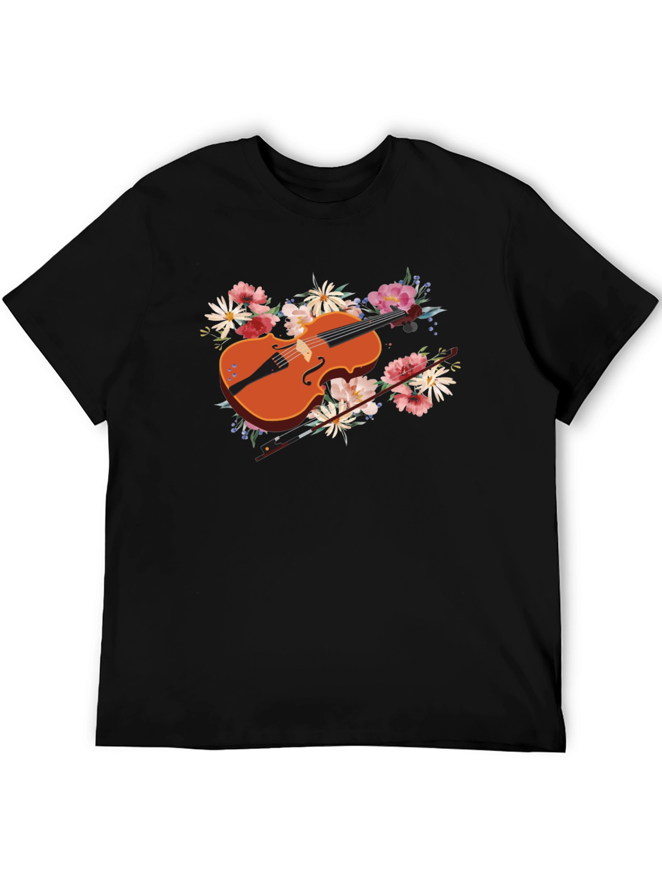 Floral Violin T-Shirt - Music Lover Tee