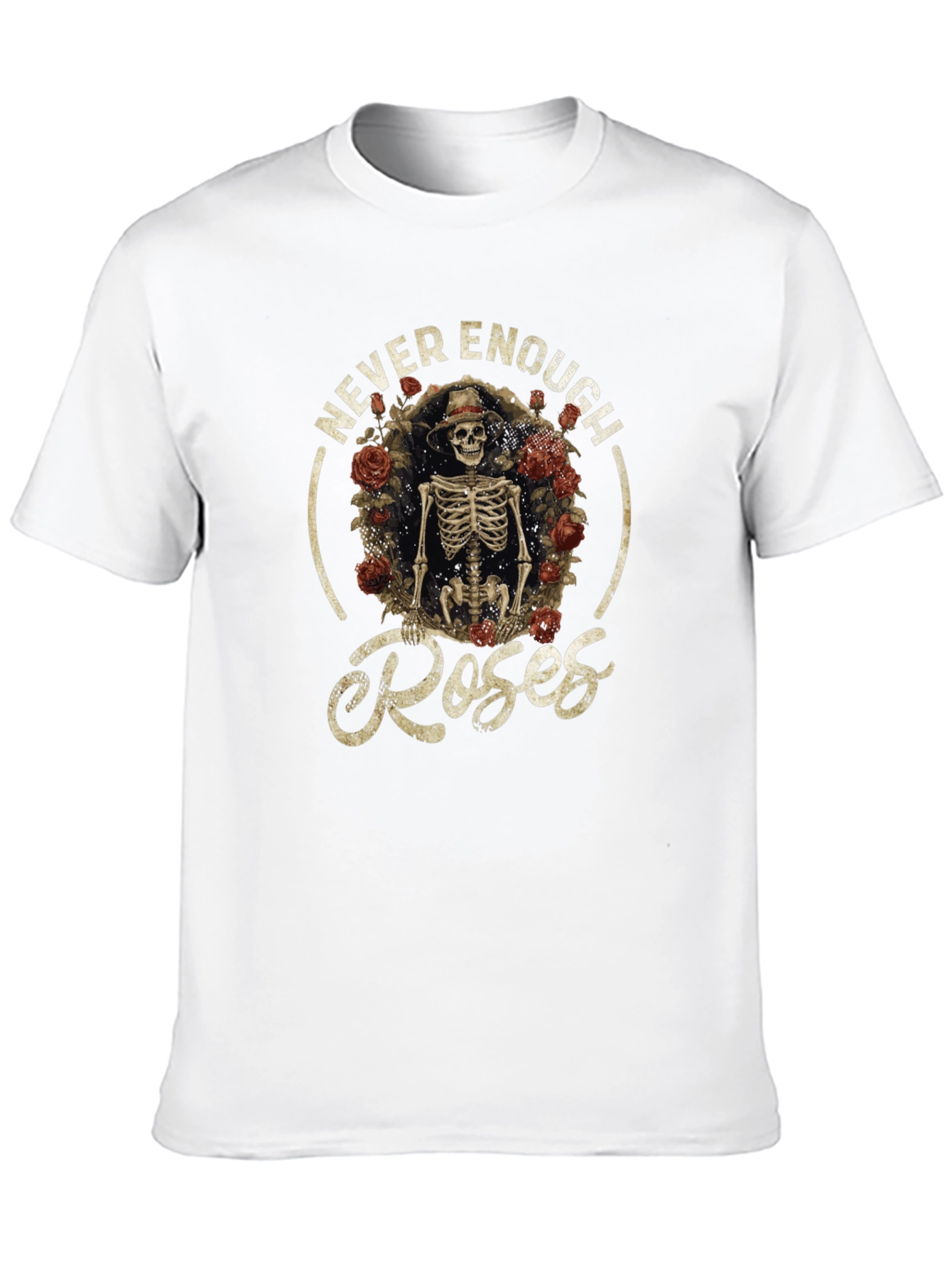 Never Enough Roses Skeleton Graphic Tee