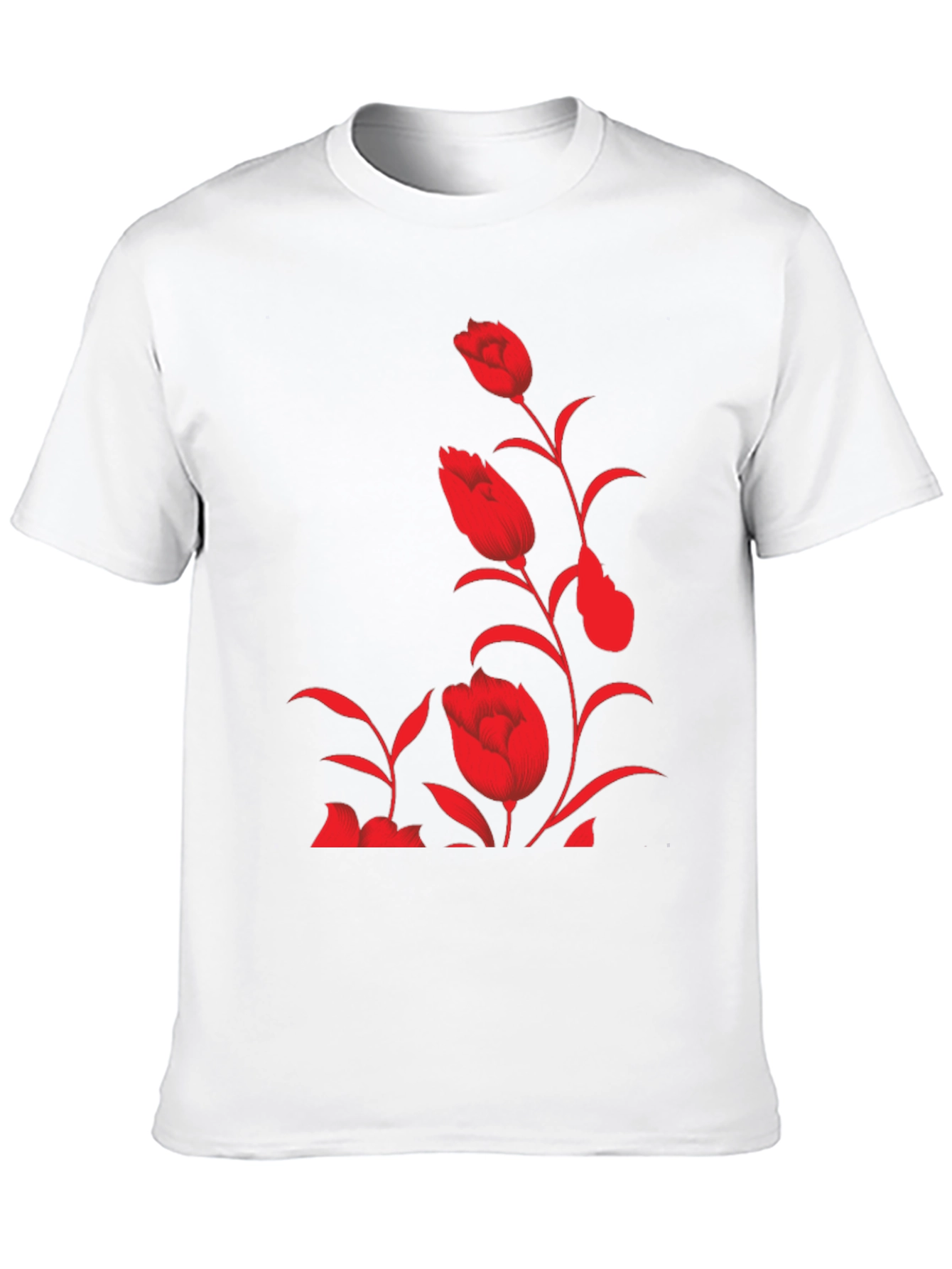 Floral Print Tee - Stylish Black T-Shirt