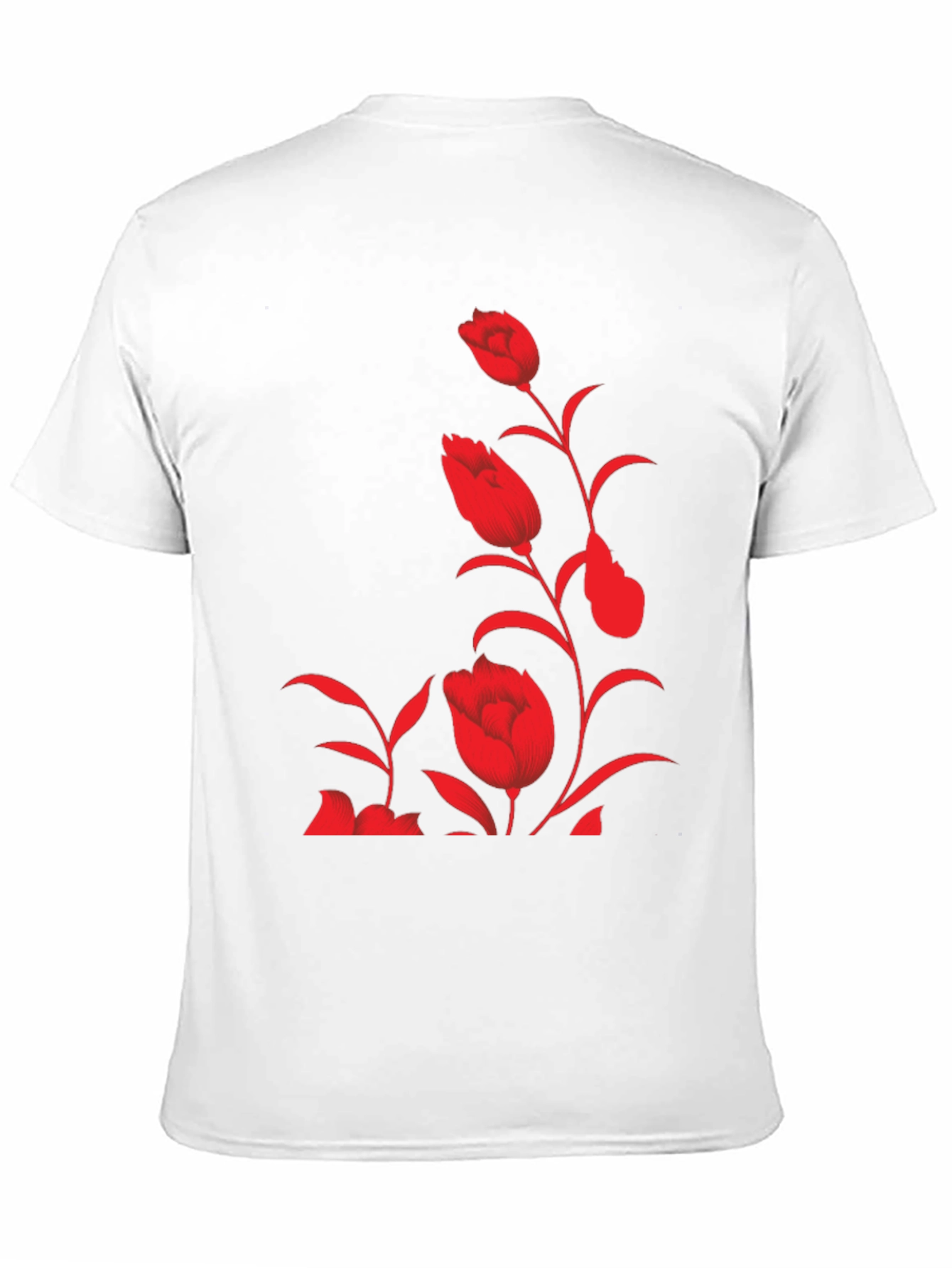 Floral Print Tee - Stylish Black T-Shirt