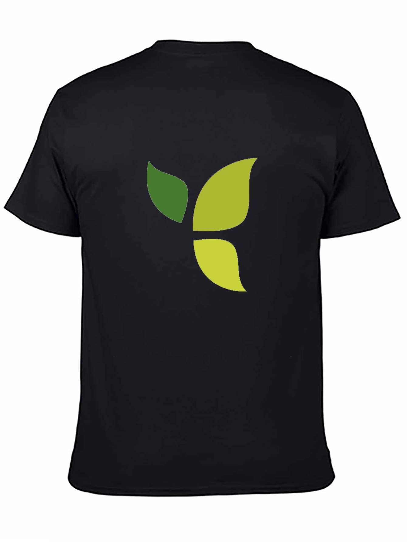 Green Leaf Graphic Black T-Shirt
