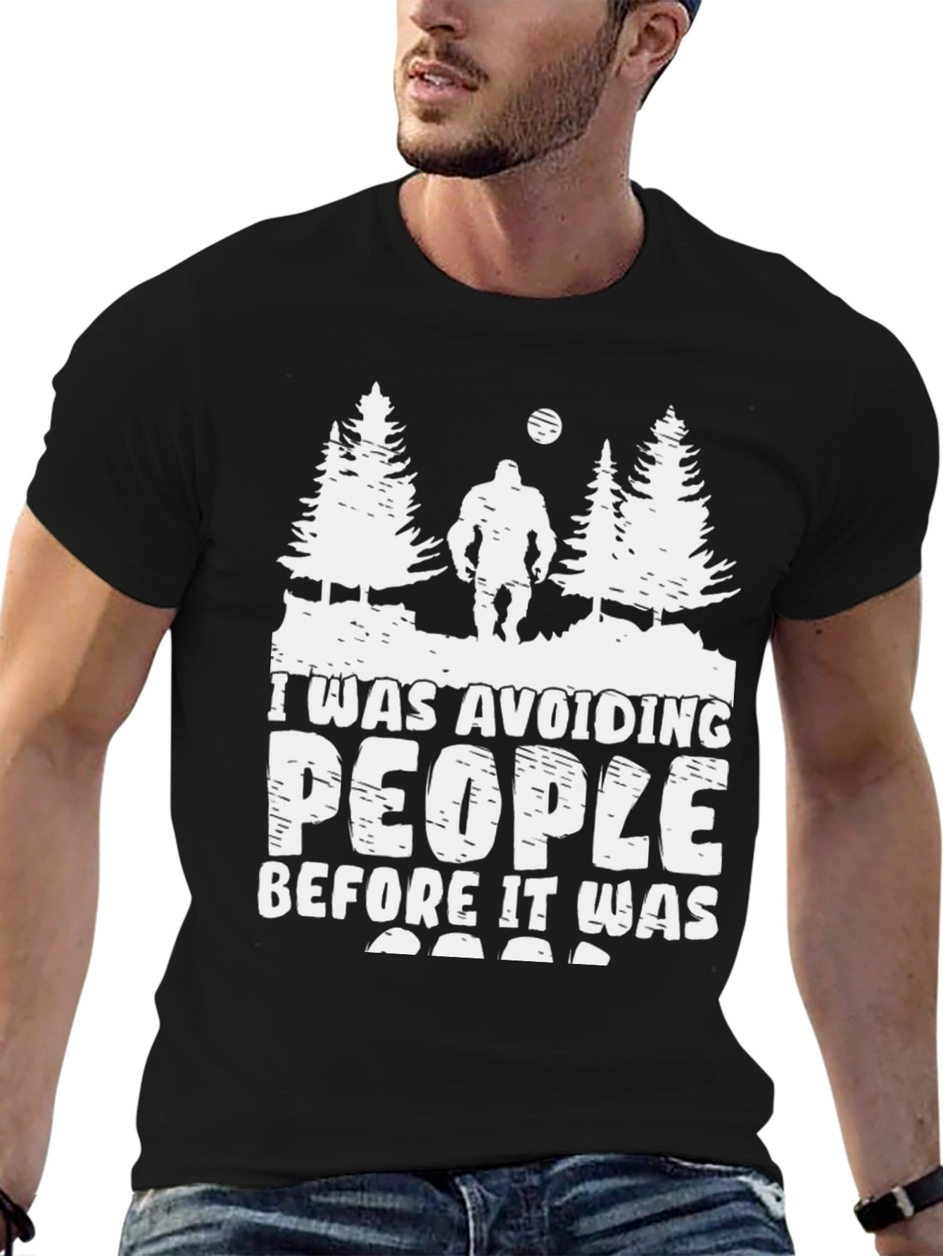 Avoiding People T-Shirt Funny Bigfoot Design