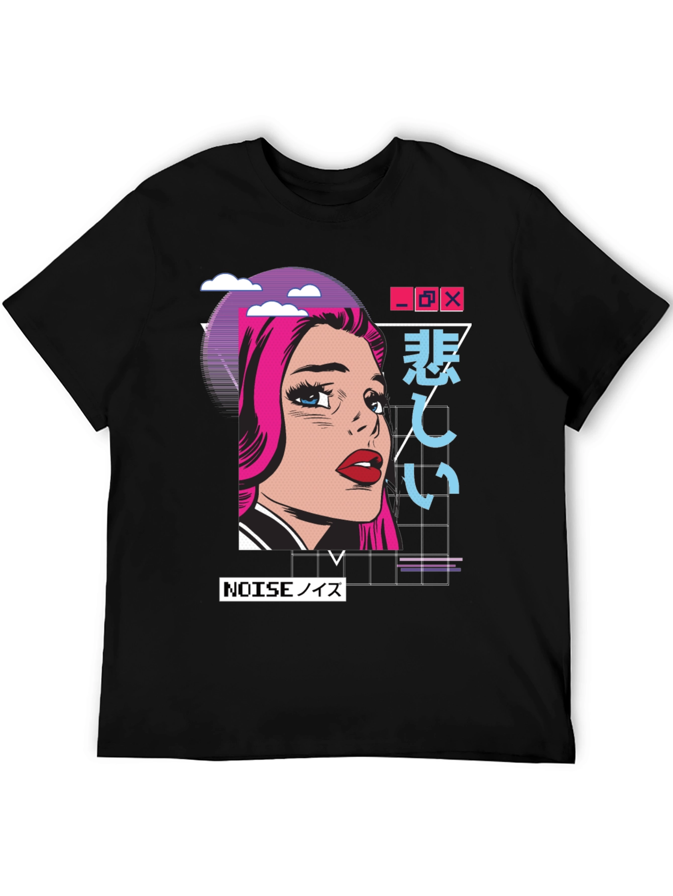 Retro Anime Girl T-Shirt -  Modern Vaporwave Style