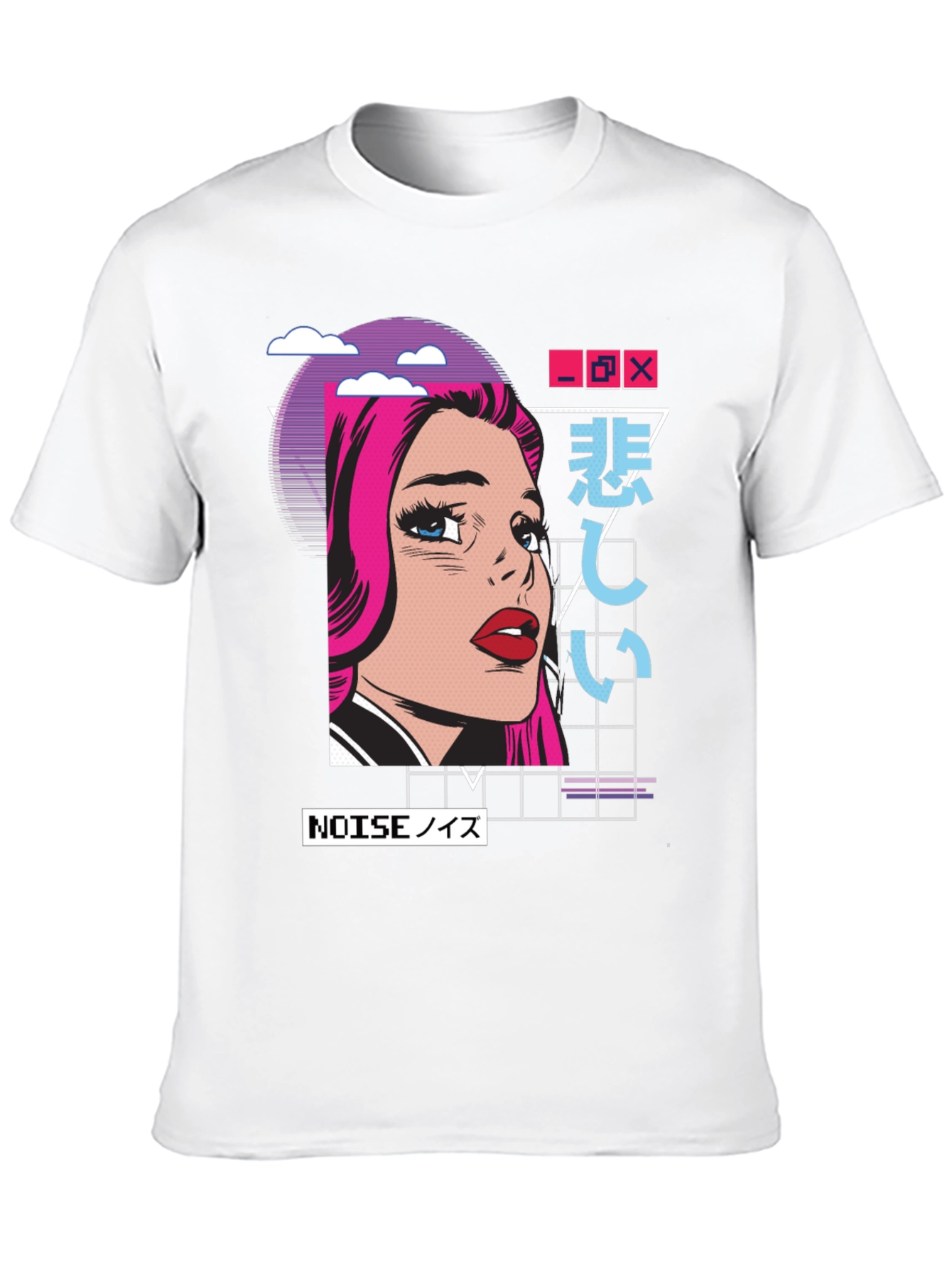 Retro Anime Girl T-Shirt -  Modern Vaporwave Style