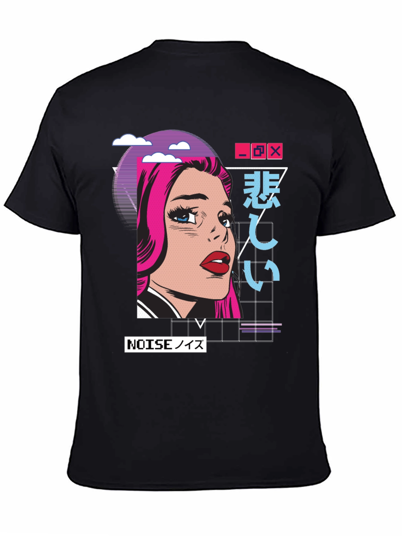 Retro Anime Girl T-Shirt -  Modern Vaporwave Style