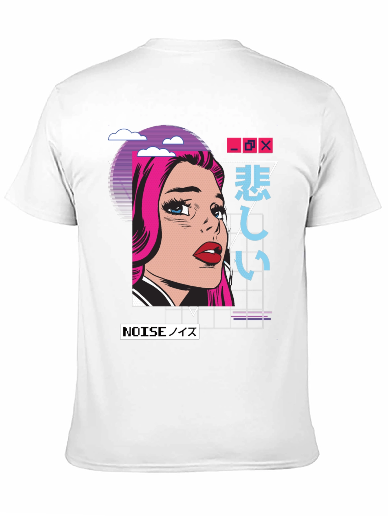 Retro Anime Girl T-Shirt -  Modern Vaporwave Style
