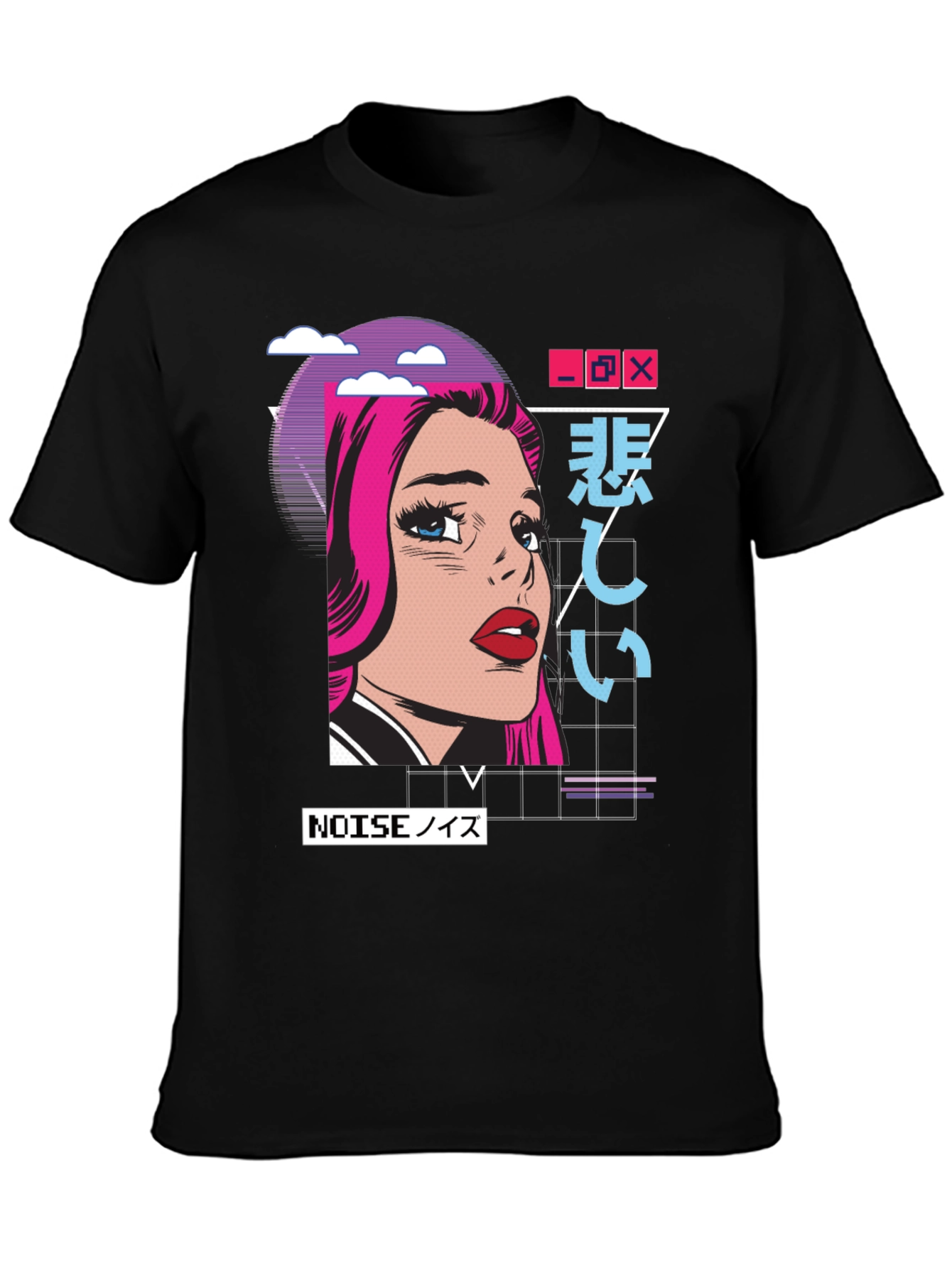 Retro Anime Girl T-Shirt -  Modern Vaporwave Style