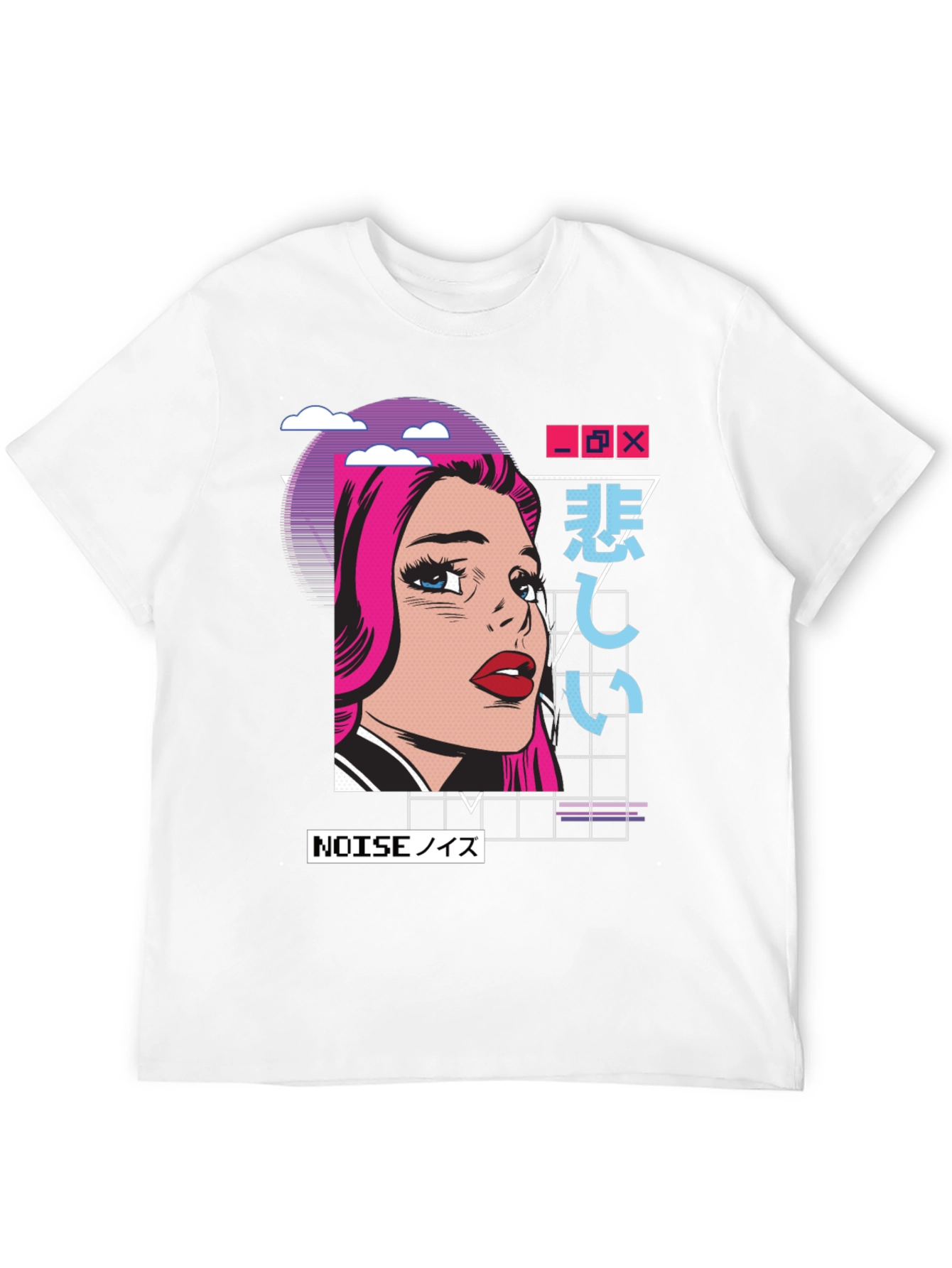 Retro Anime Girl T-Shirt -  Modern Vaporwave Style