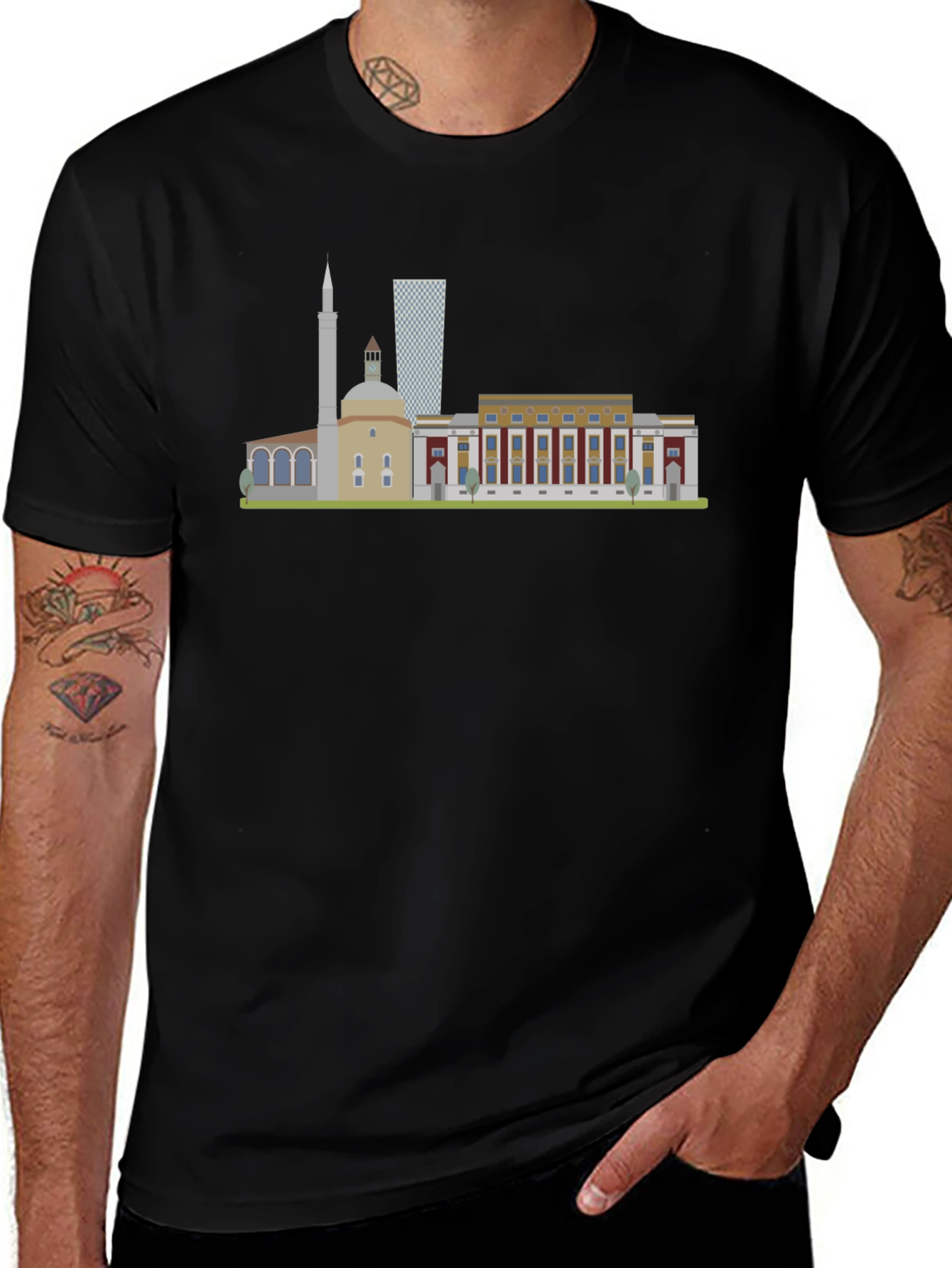 Tirana Albania Skyline Graphic T-Shirt