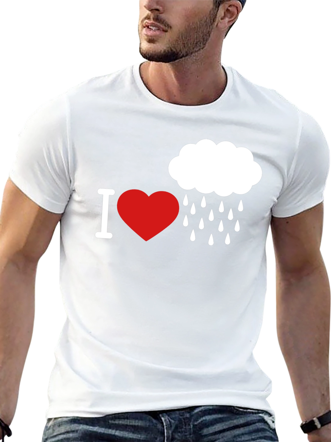 I Heart Rain T-Shirt - Black Graphic Tee