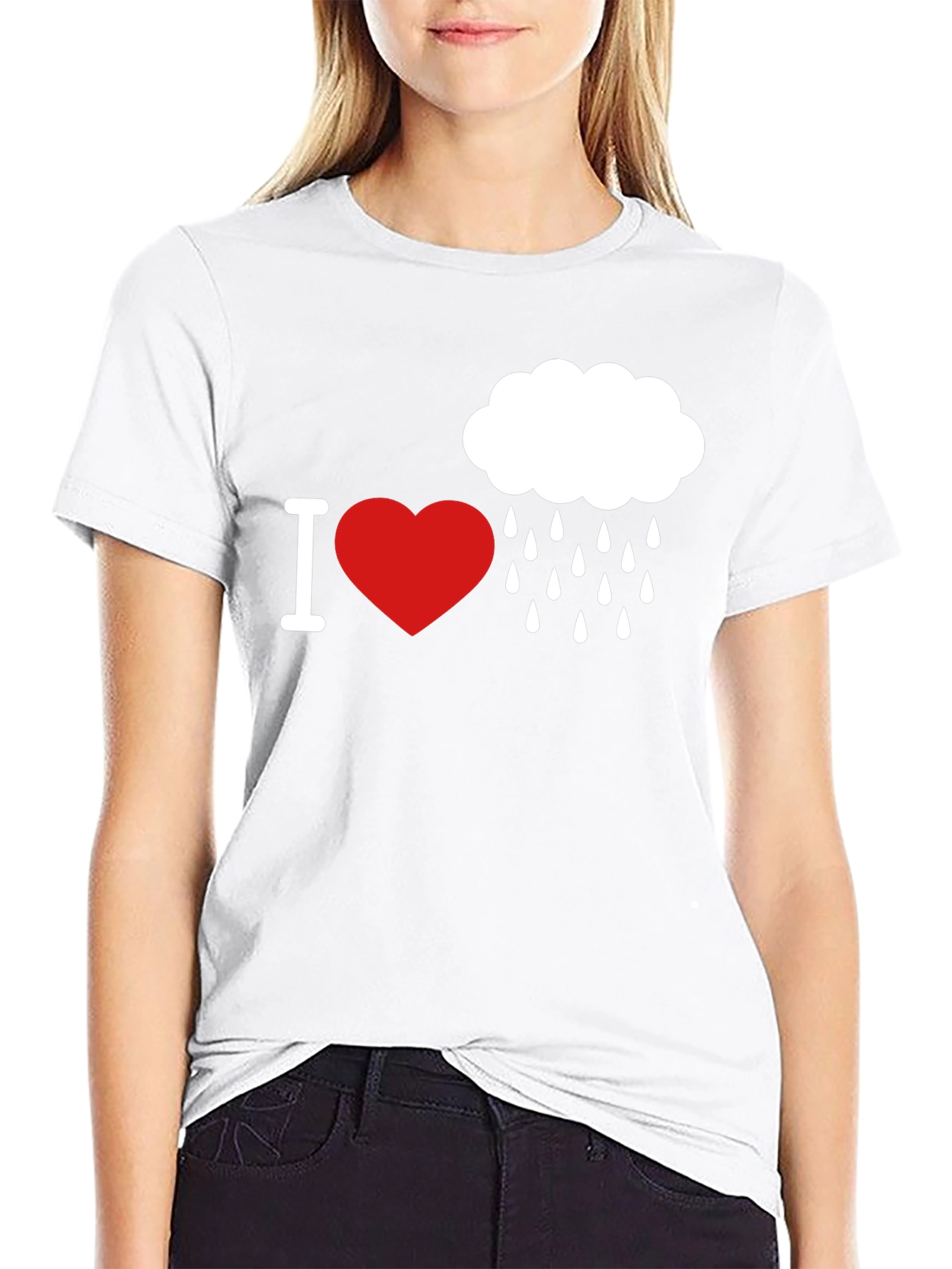 I Heart Rain T-Shirt - Black Graphic Tee
