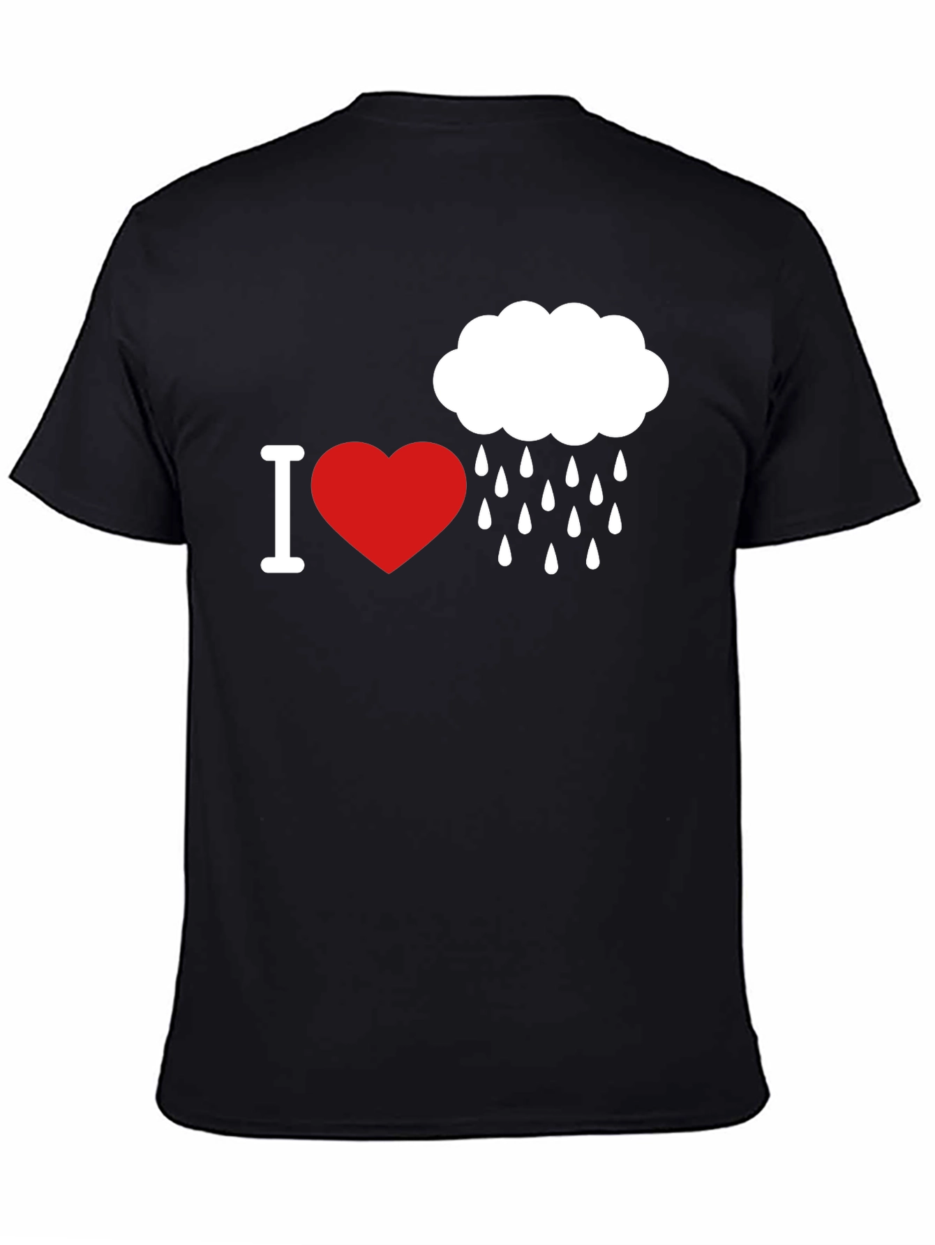 I Heart Rain T-Shirt - Black Graphic Tee