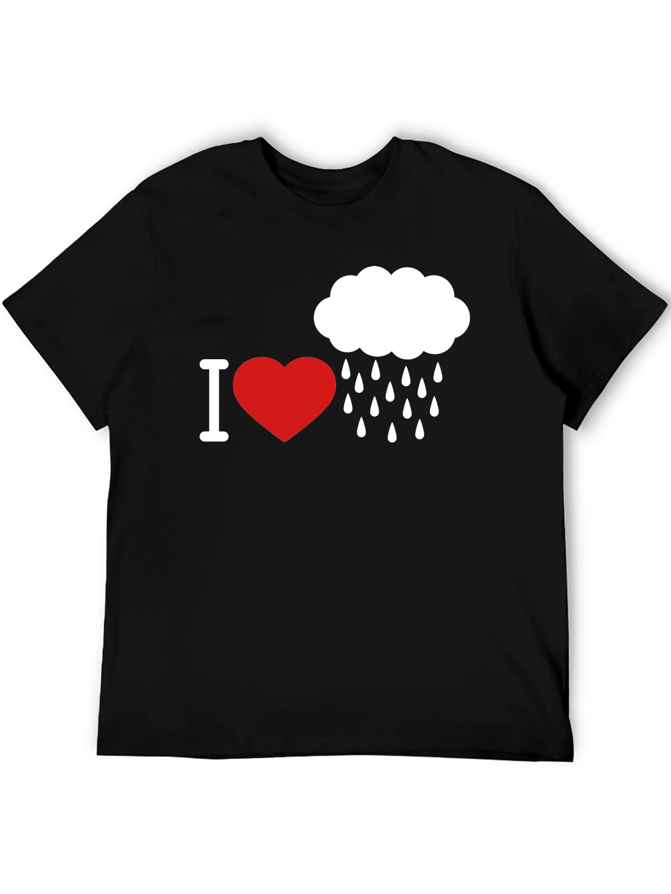 I Heart Rain T-Shirt - Black Graphic Tee