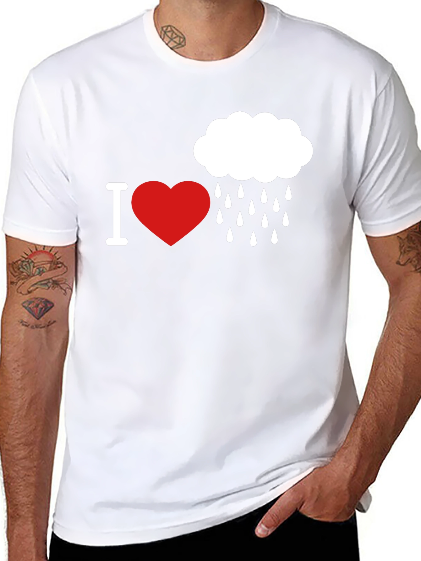 I Heart Rain T-Shirt - Black Graphic Tee