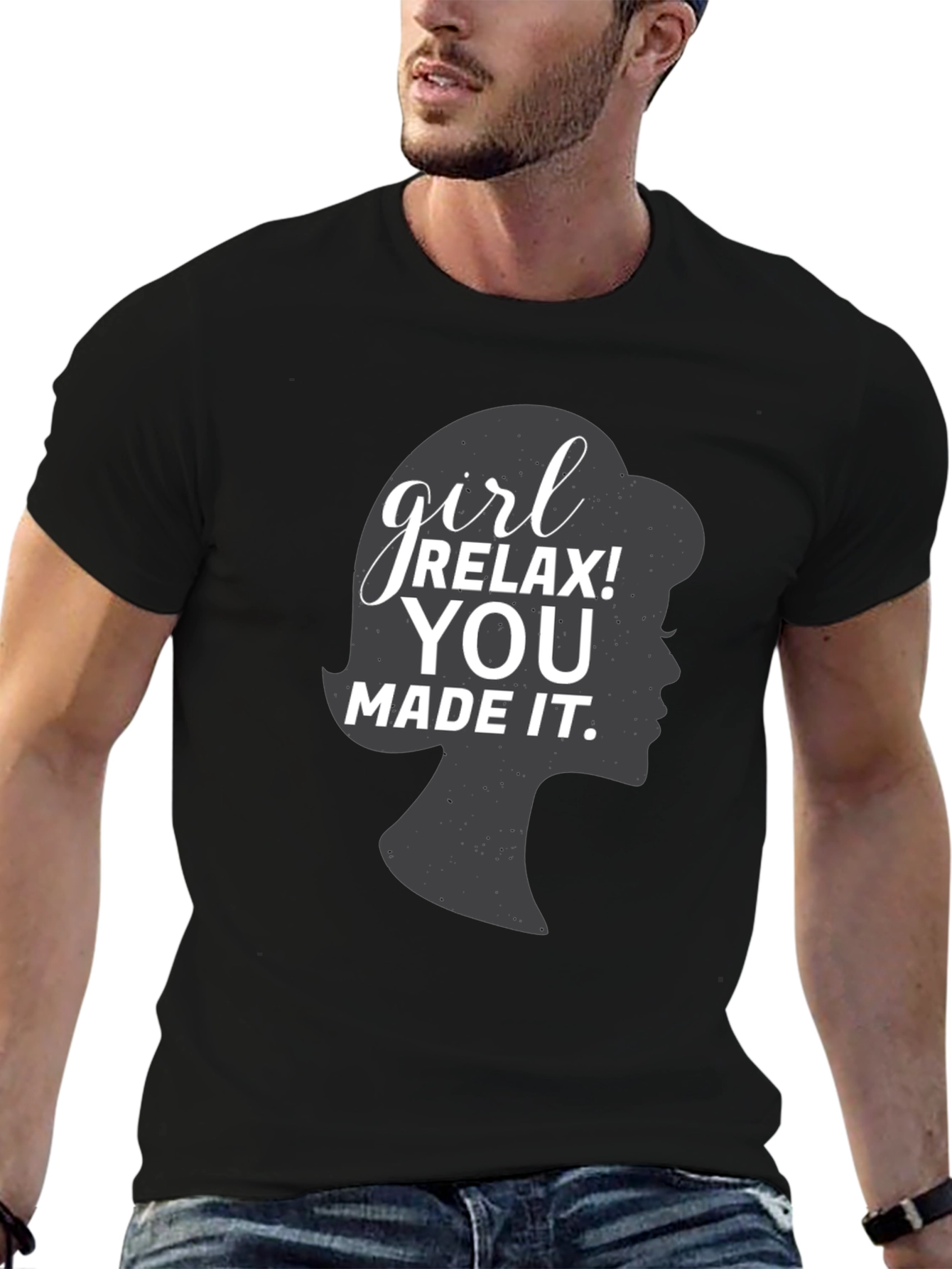 Girl Relax You Made It Black Graphic Tee