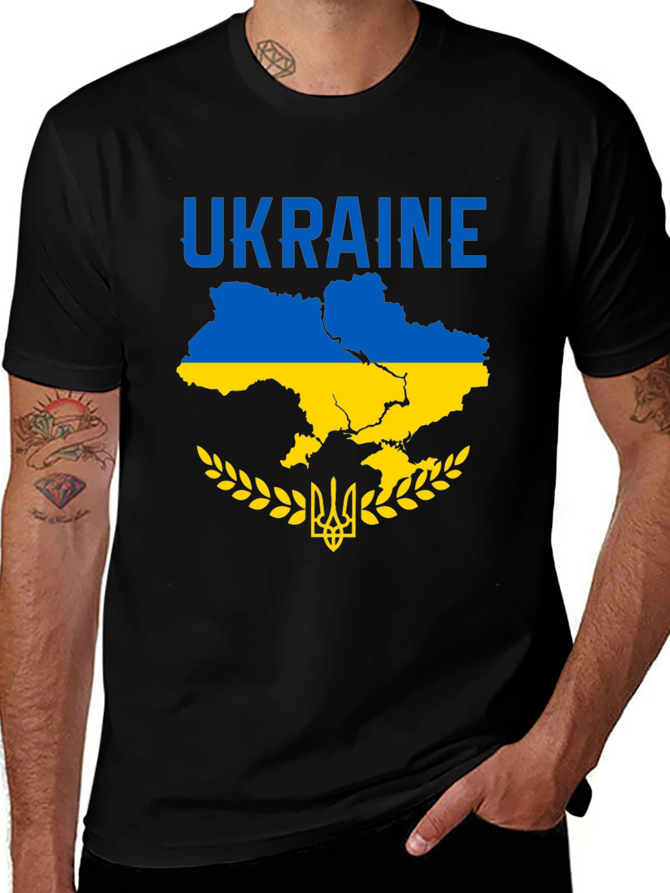 Ukraine Map T-Shirt - Black Unisex Tee