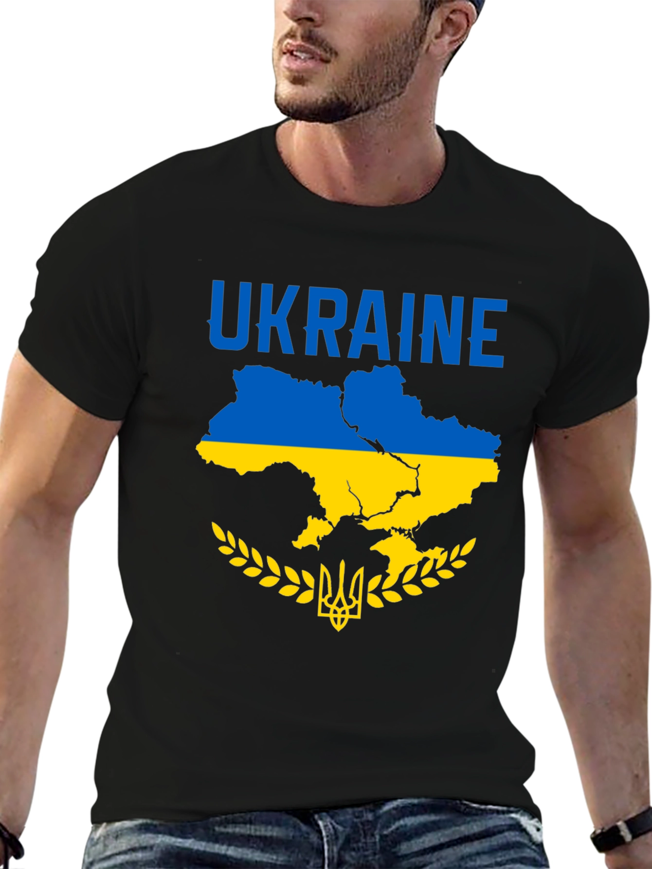 Ukraine Map T-Shirt - Black Unisex Tee