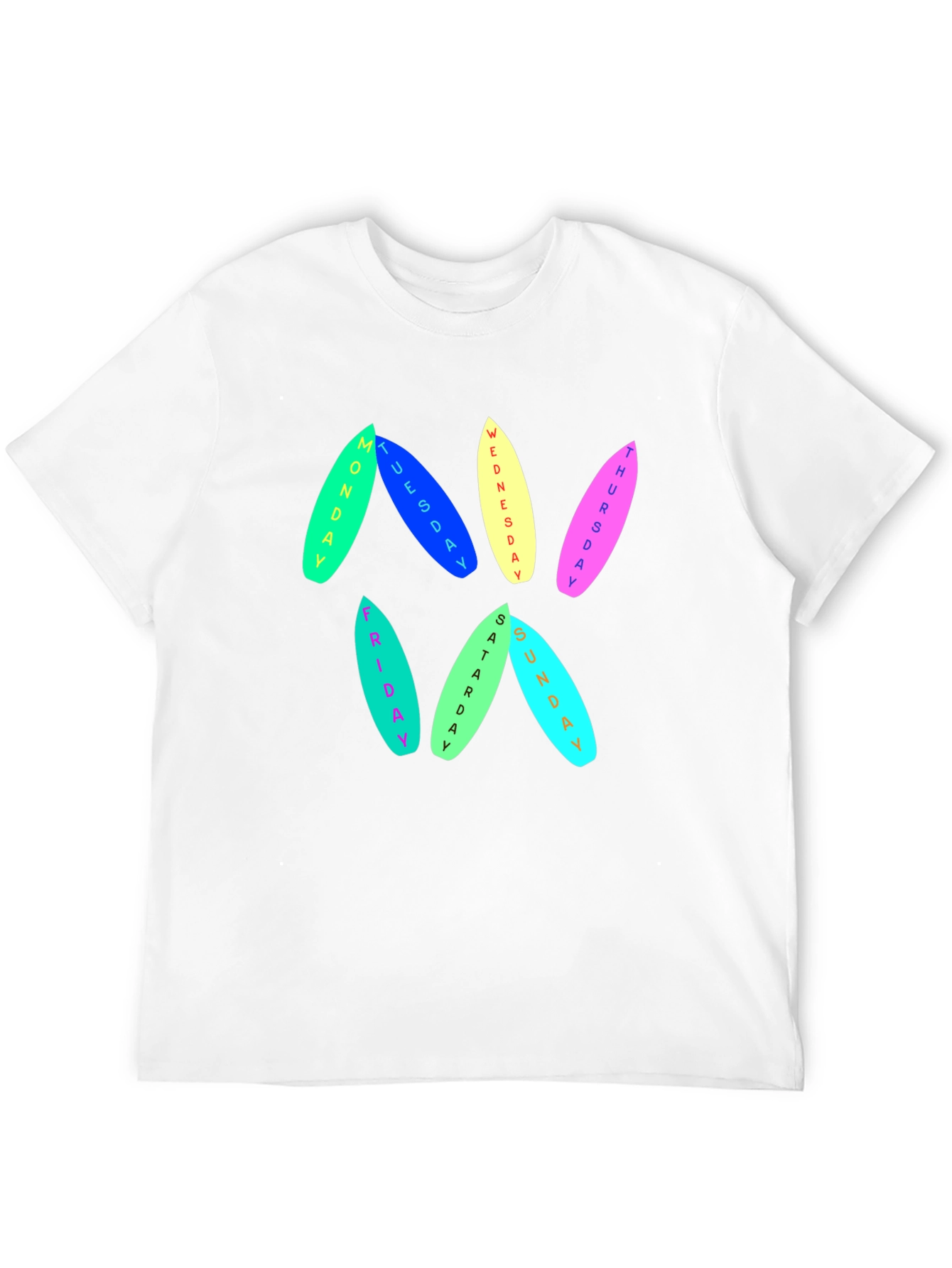 Days of the Week Surfboard T-Shirt
