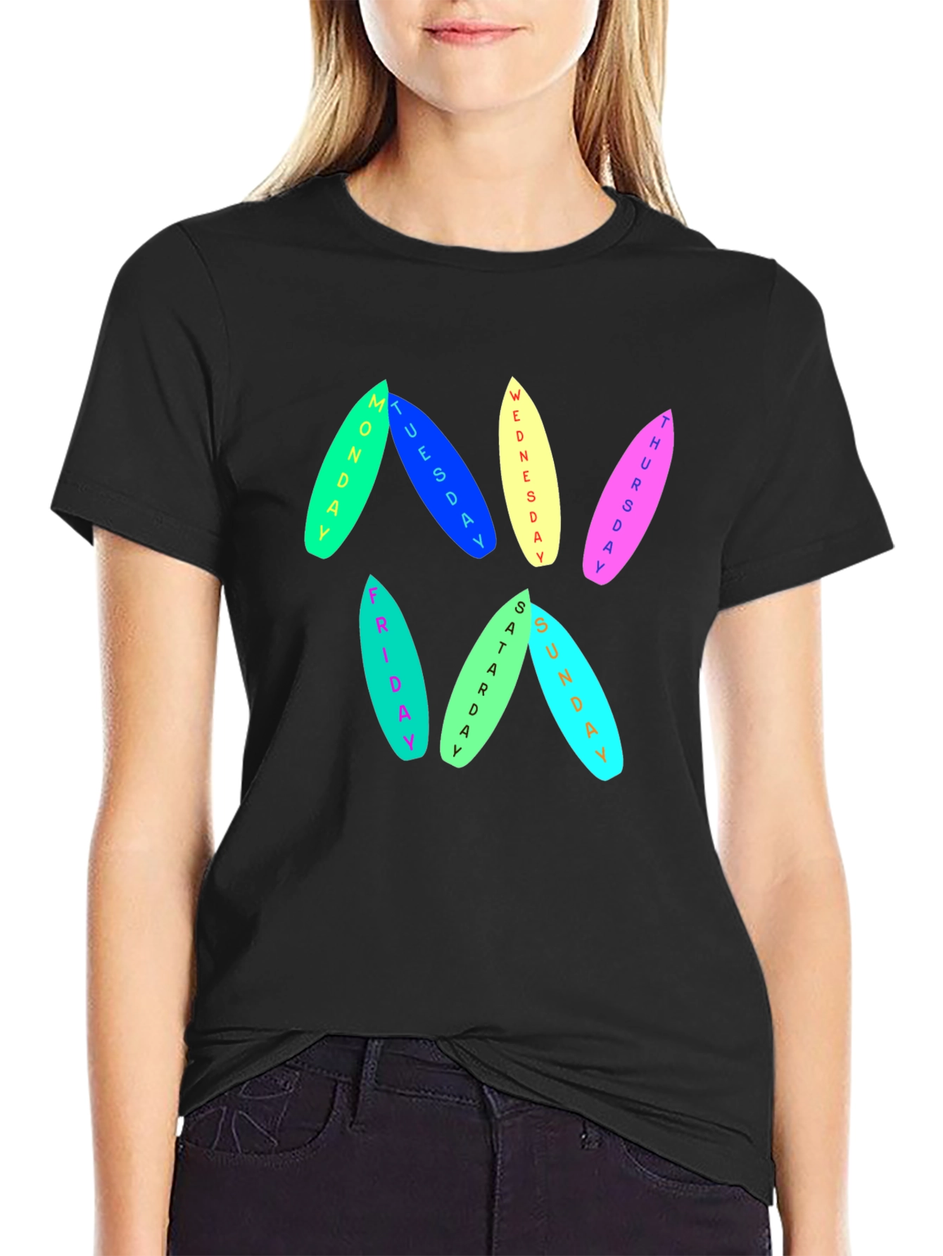 Days of the Week Surfboard T-Shirt