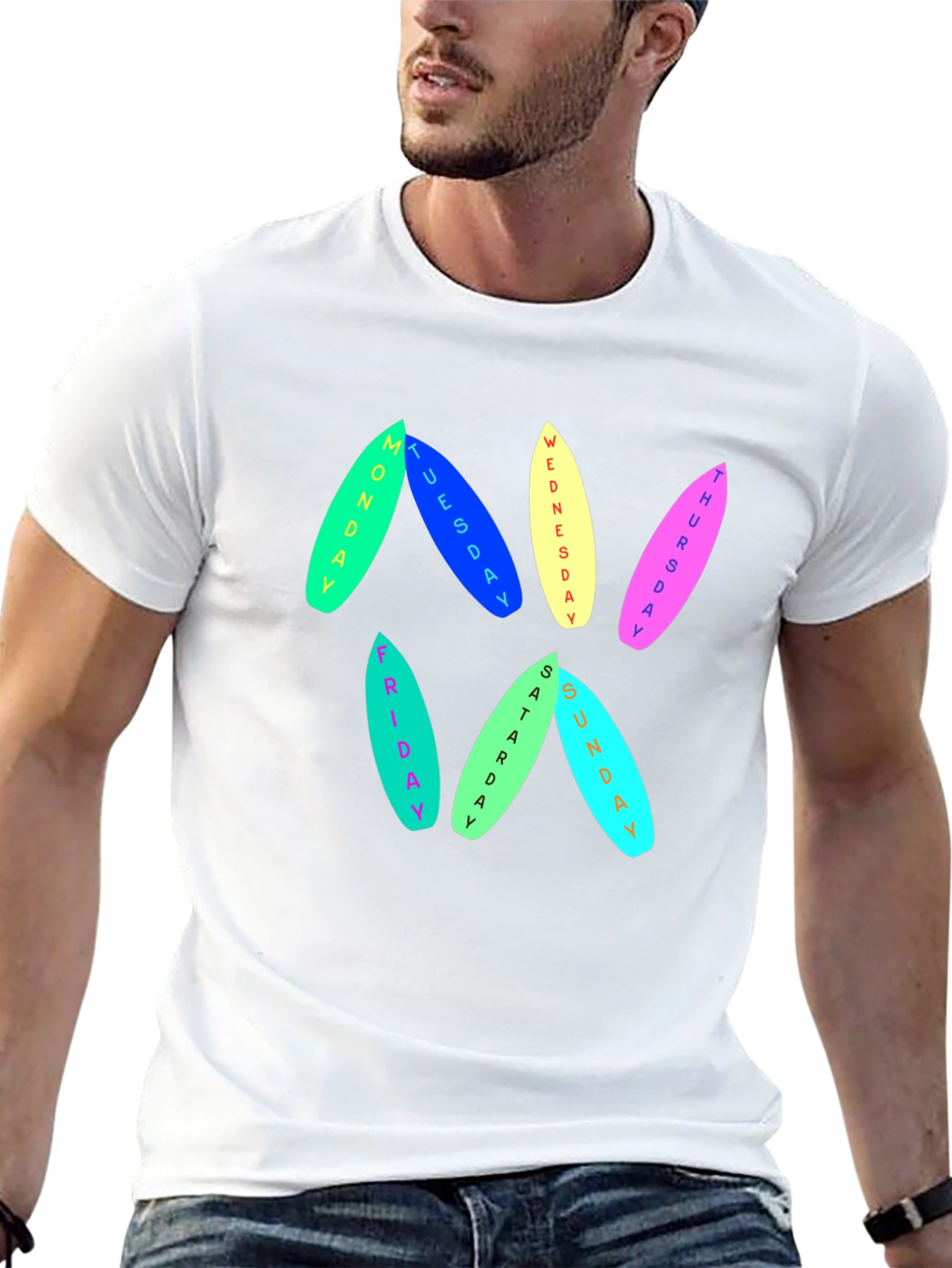 Days of the Week Surfboard T-Shirt