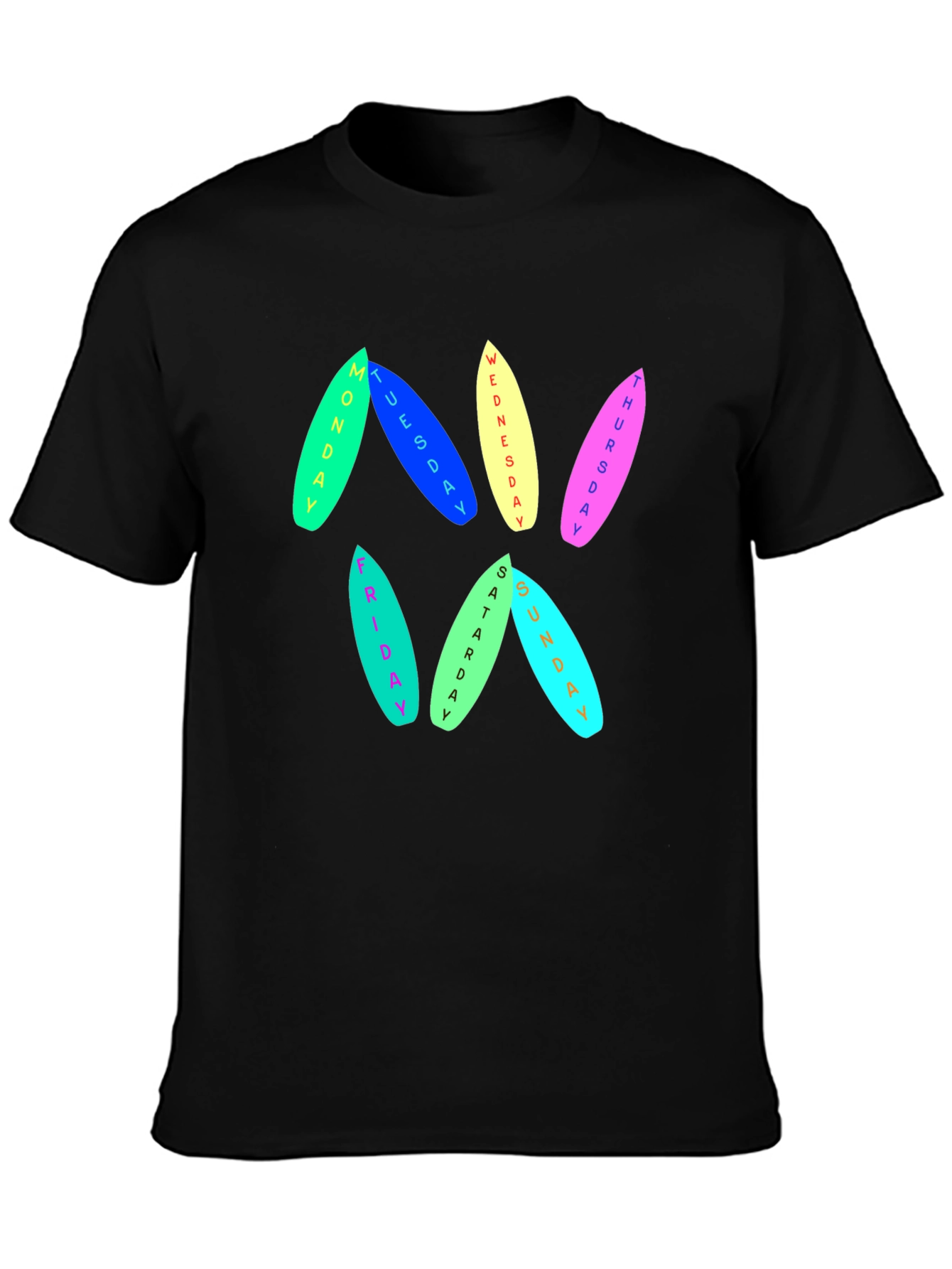 Days of the Week Surfboard T-Shirt