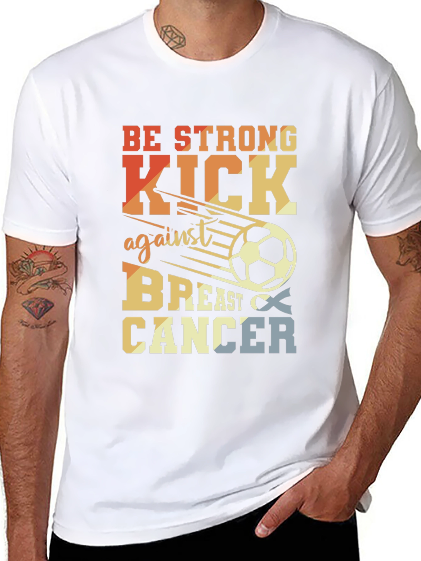 Be Strong Kick Against Breast Cancer Graphic T-Shirt