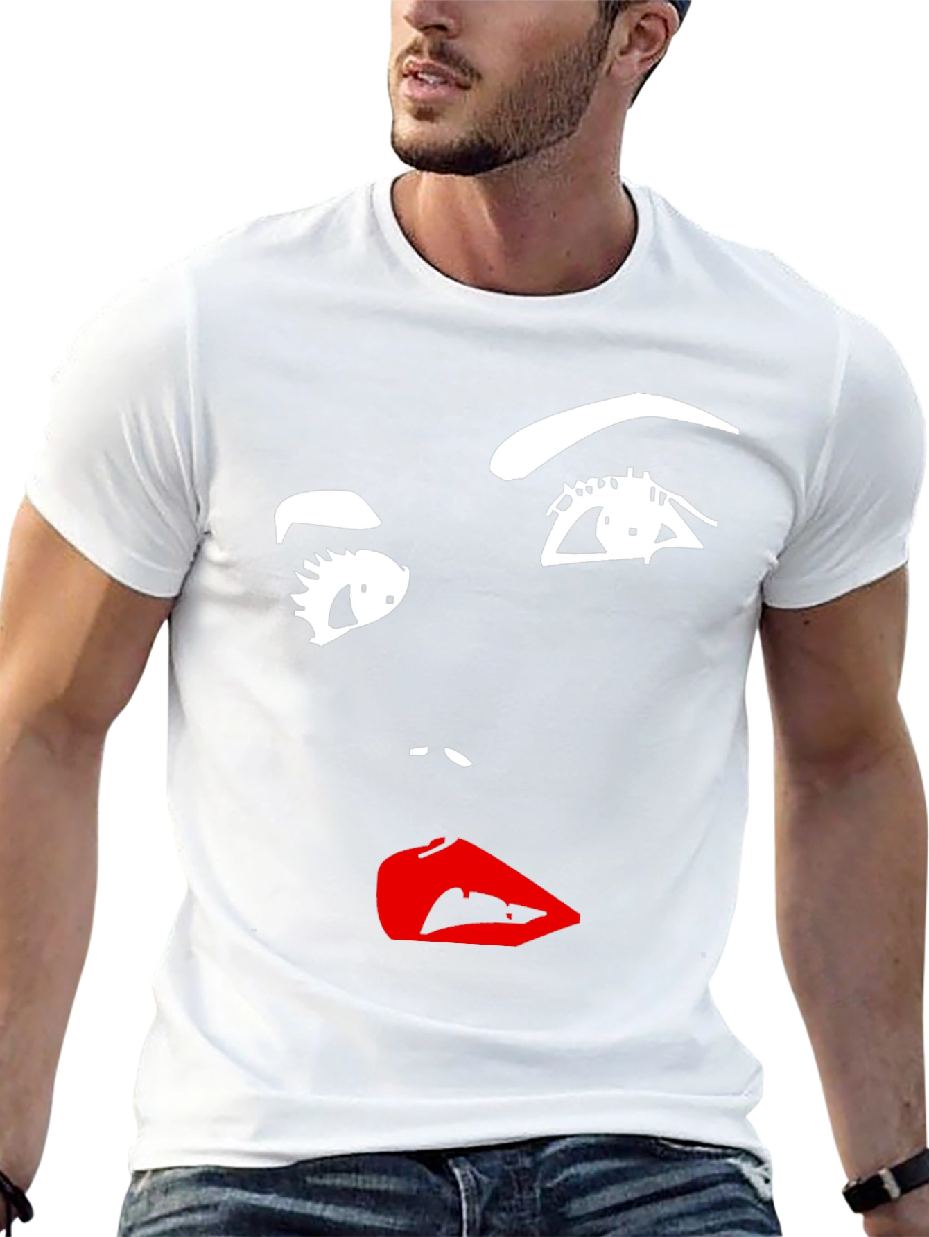 Abstract Face Graphic Tee - Modern Art Shirt