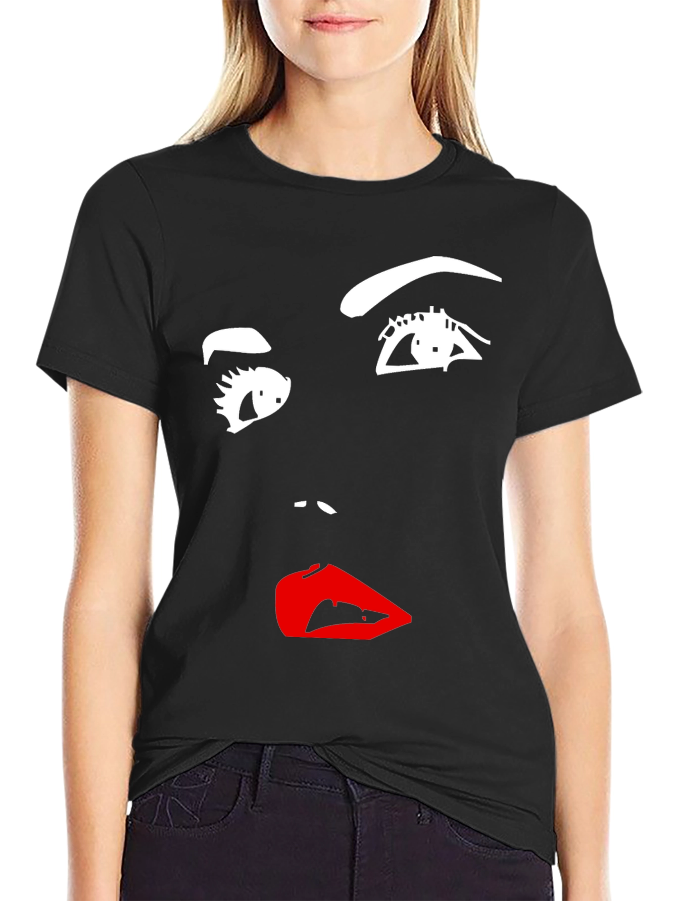 Abstract Face Graphic Tee - Modern Art Shirt