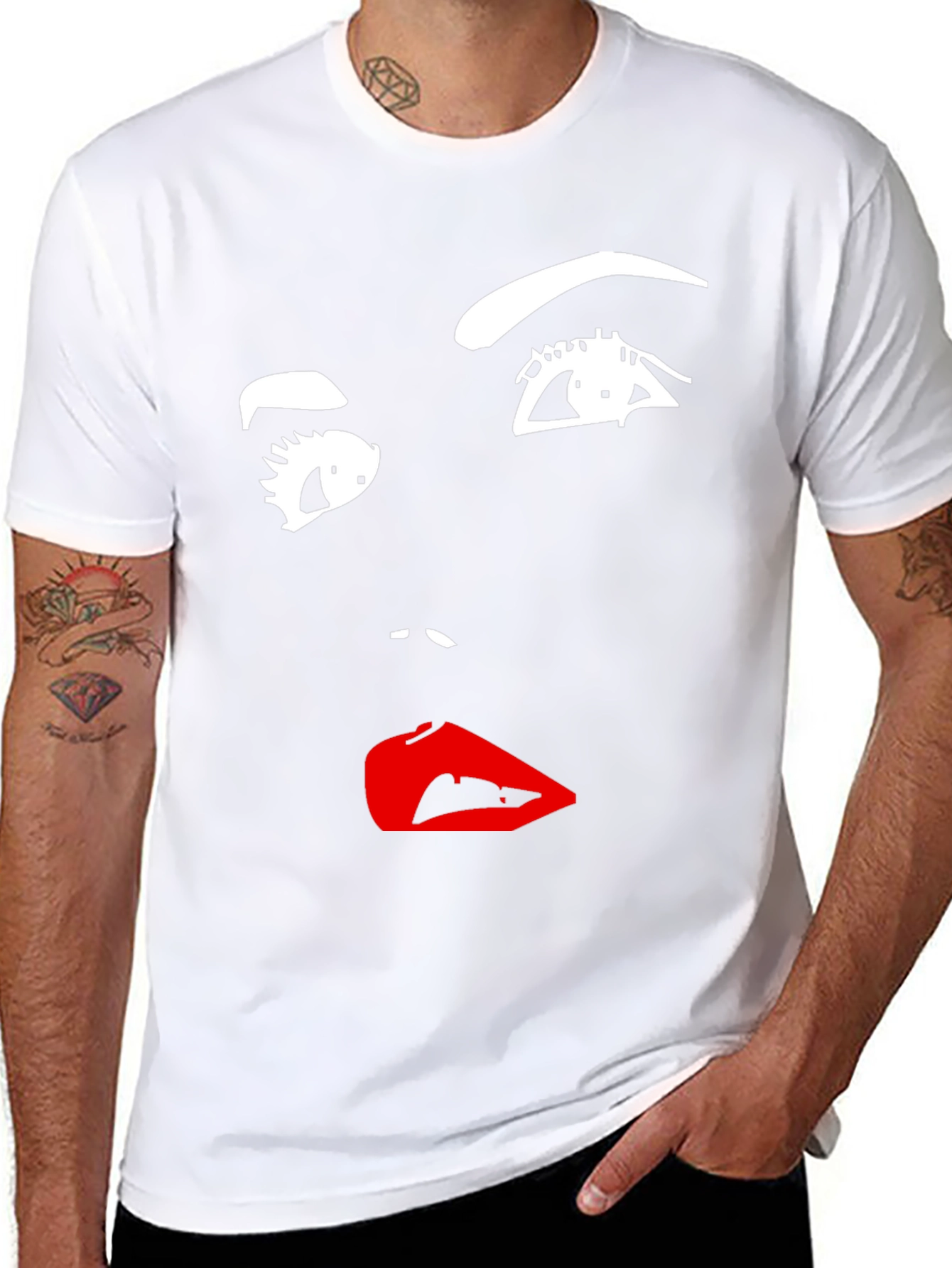 Abstract Face Graphic Tee - Modern Art Shirt