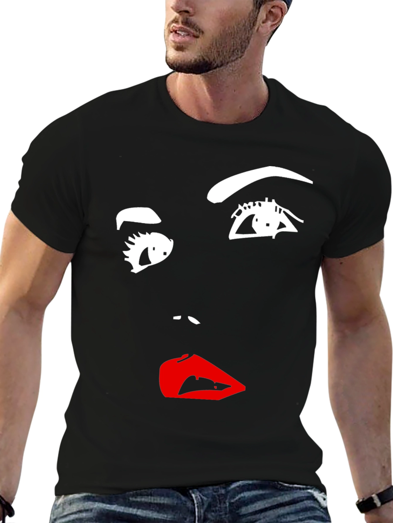 Abstract Face Graphic Tee - Modern Art Shirt