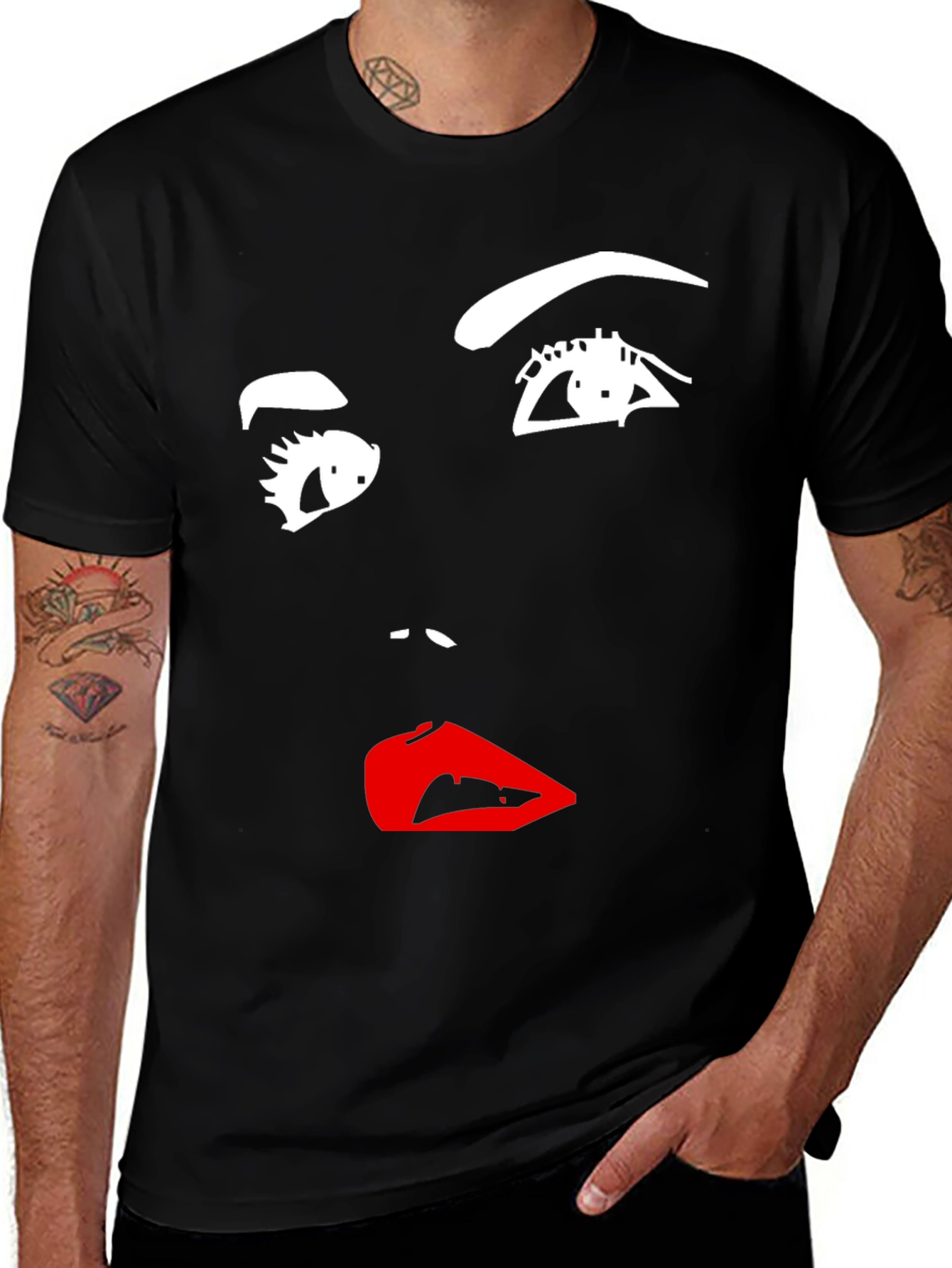 Abstract Face Graphic Tee - Modern Art Shirt