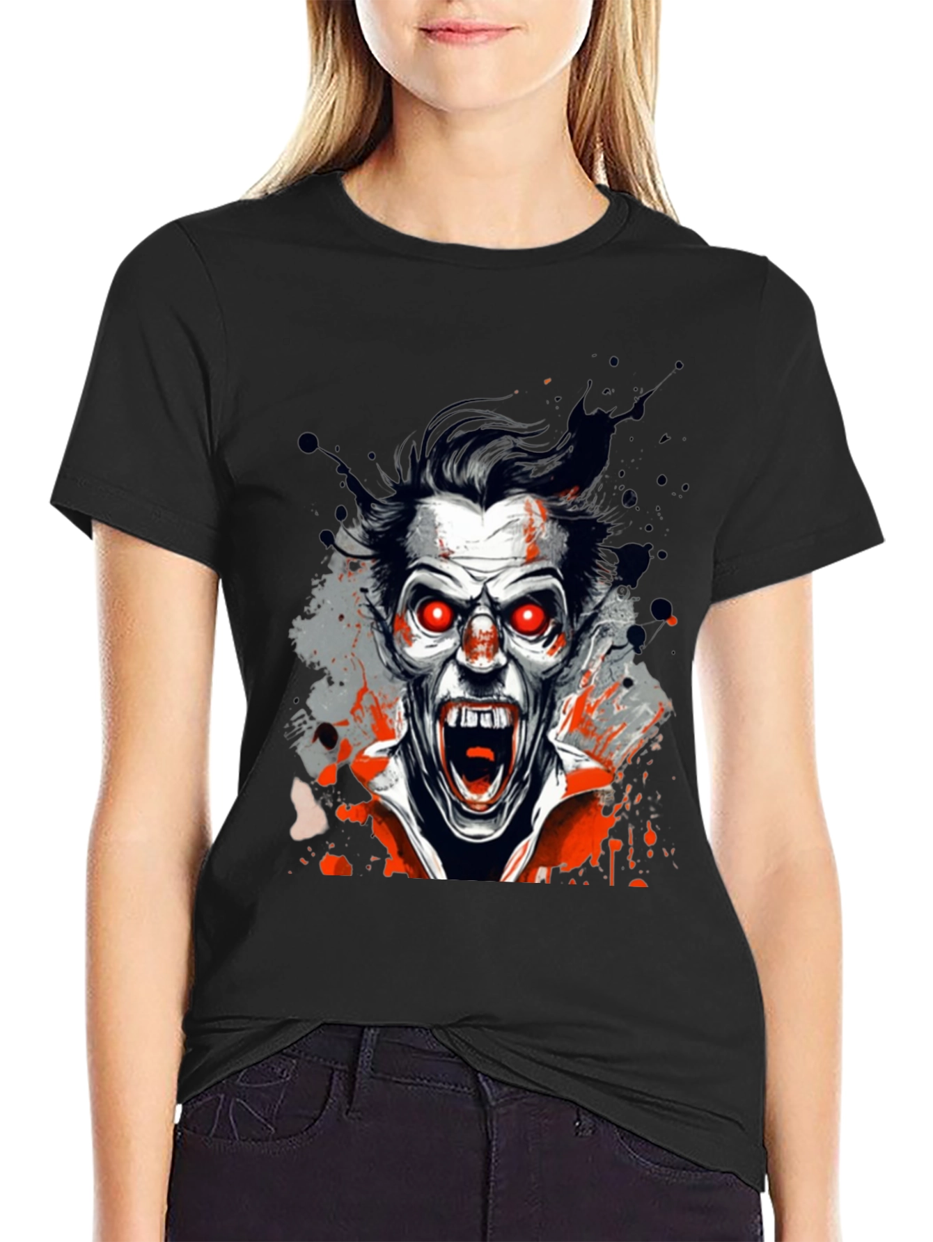 Vampire Graphic Tee - Black Horror Shirt