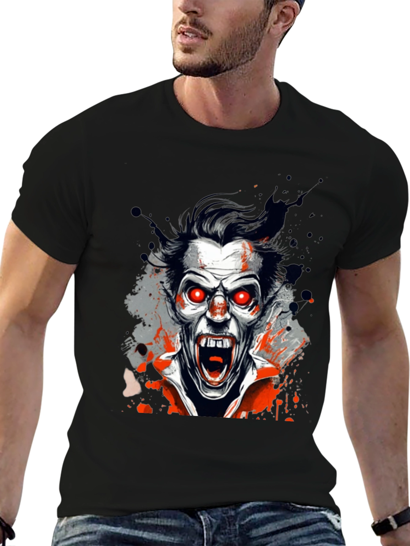 Vampire Graphic Tee - Black Horror Shirt