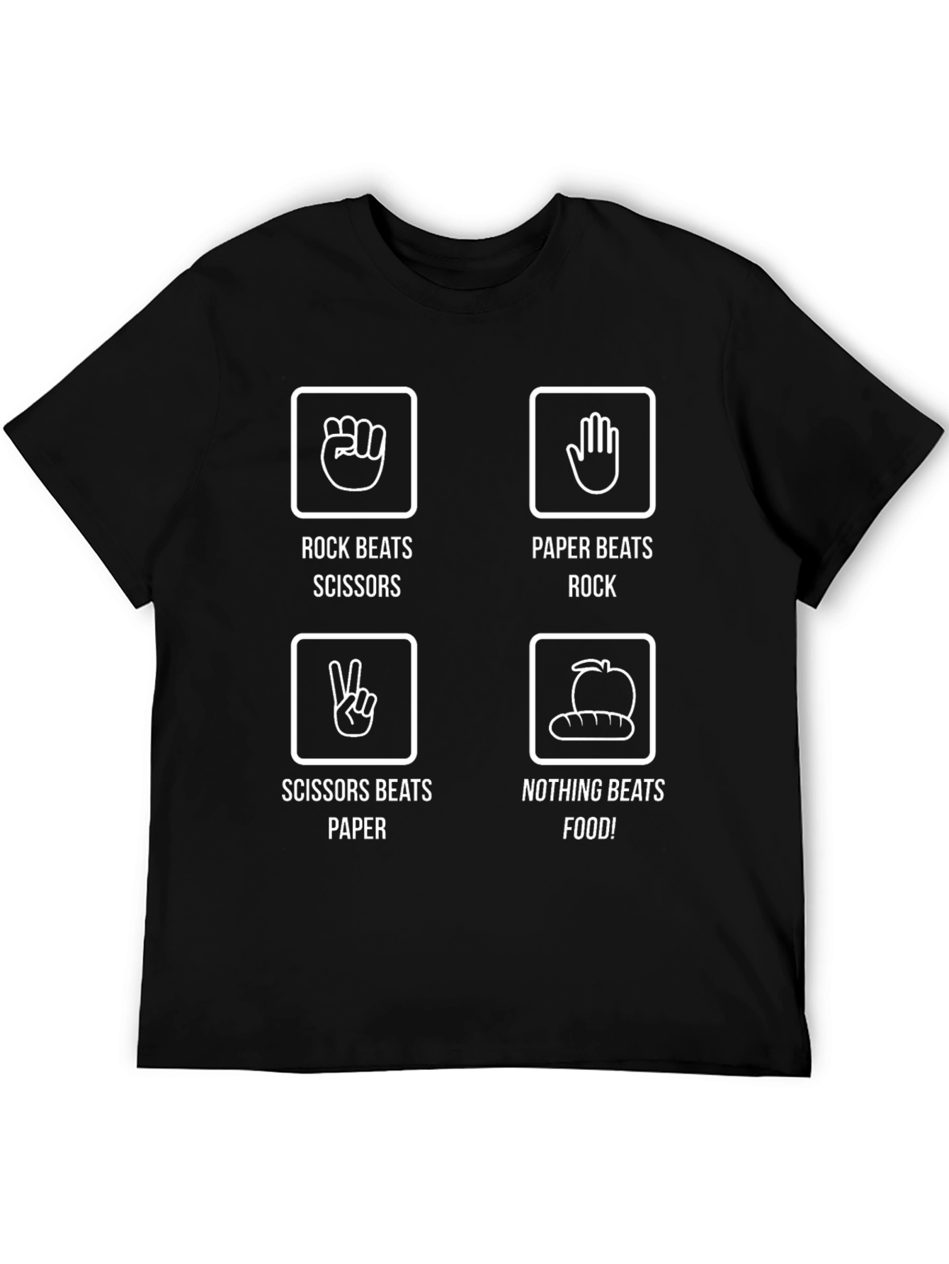 Rock Paper Scissors Foodie Humor T-Shirt